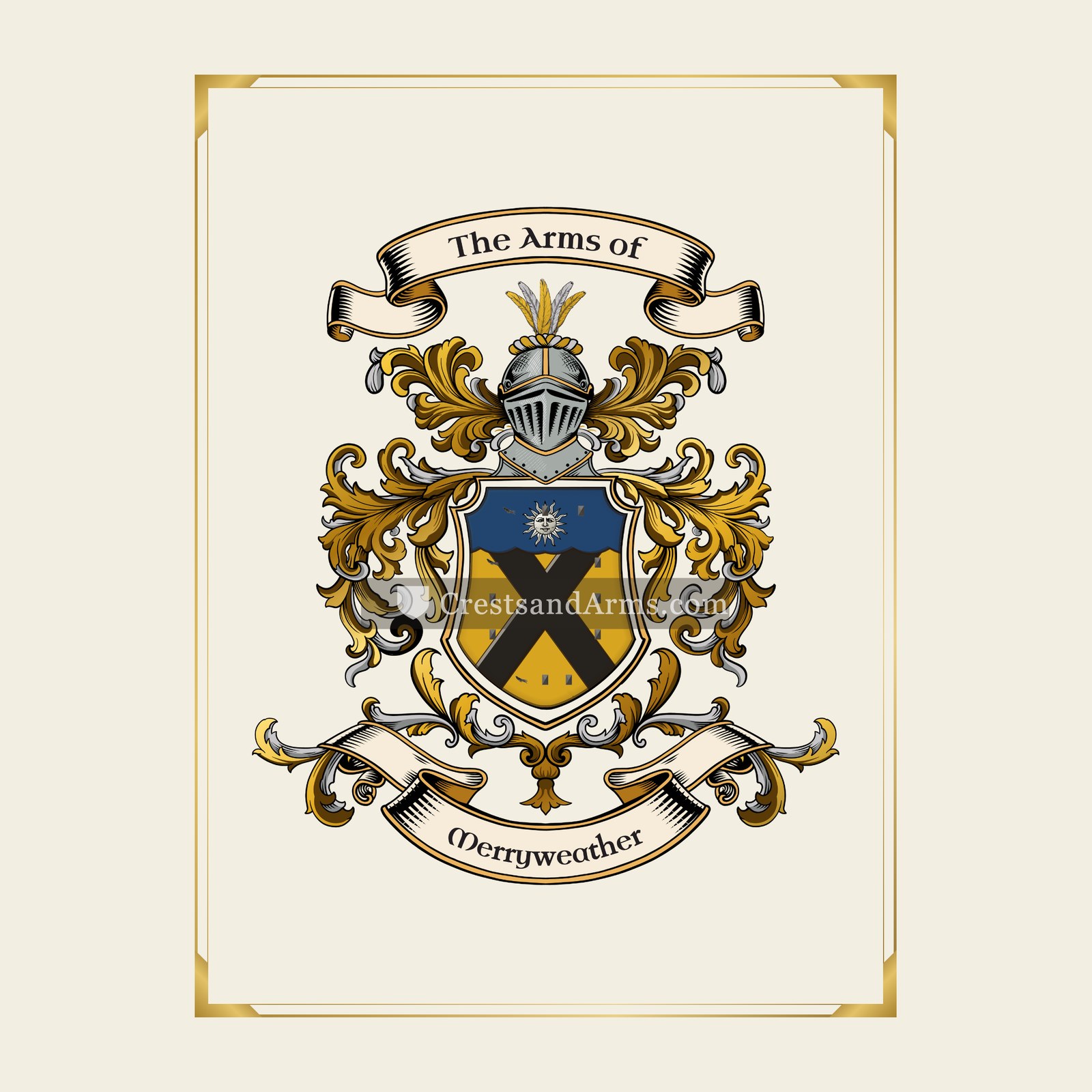 With gold border