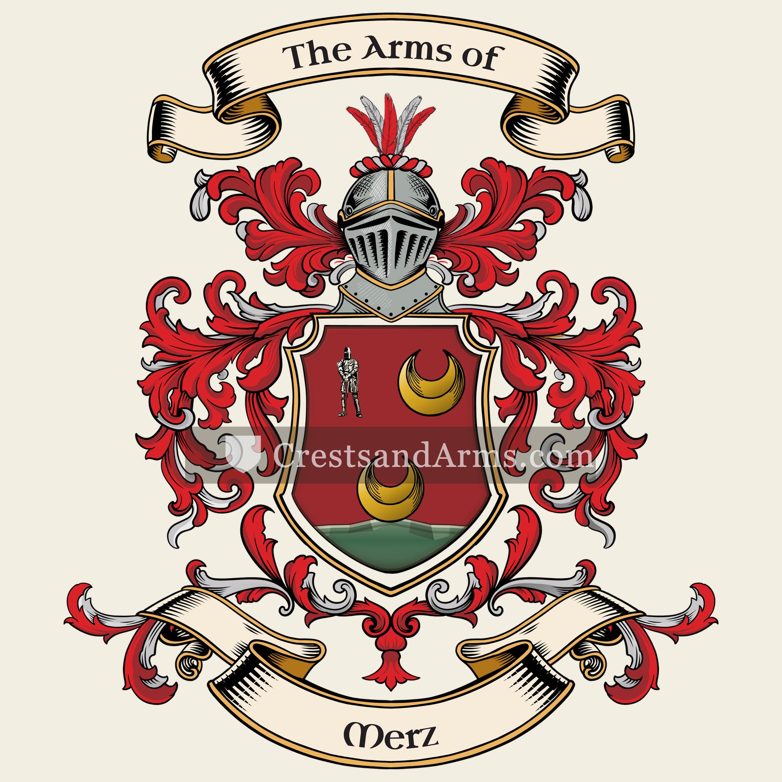 The Merz coat of arms, drawn from the recorded blazon
