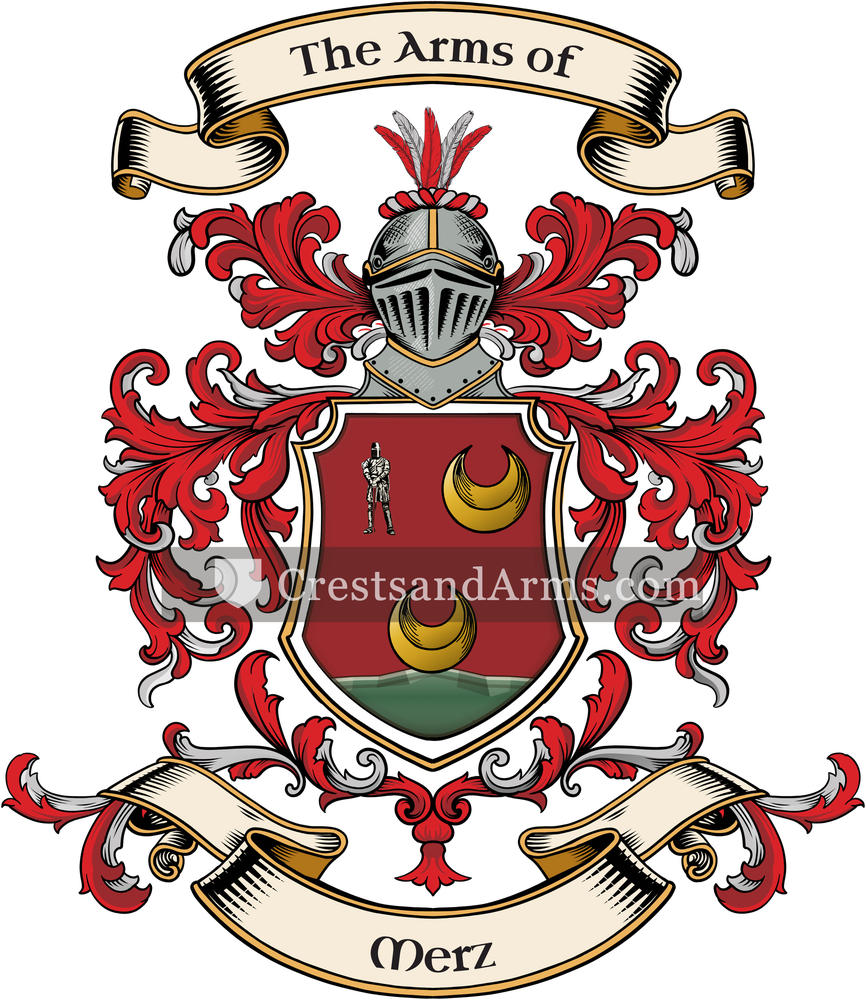 The Merz coat of arms, drawn from the recorded blazon
