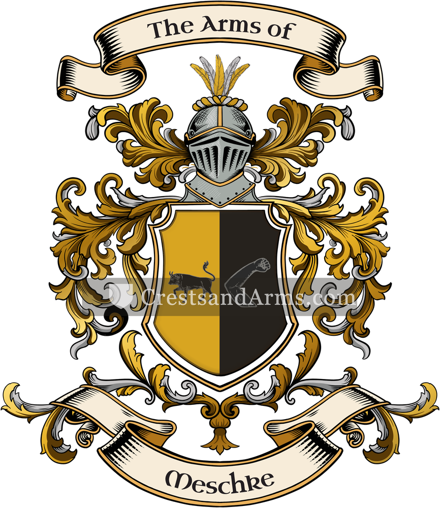 The Meschke coat of arms, drawn from the recorded blazon