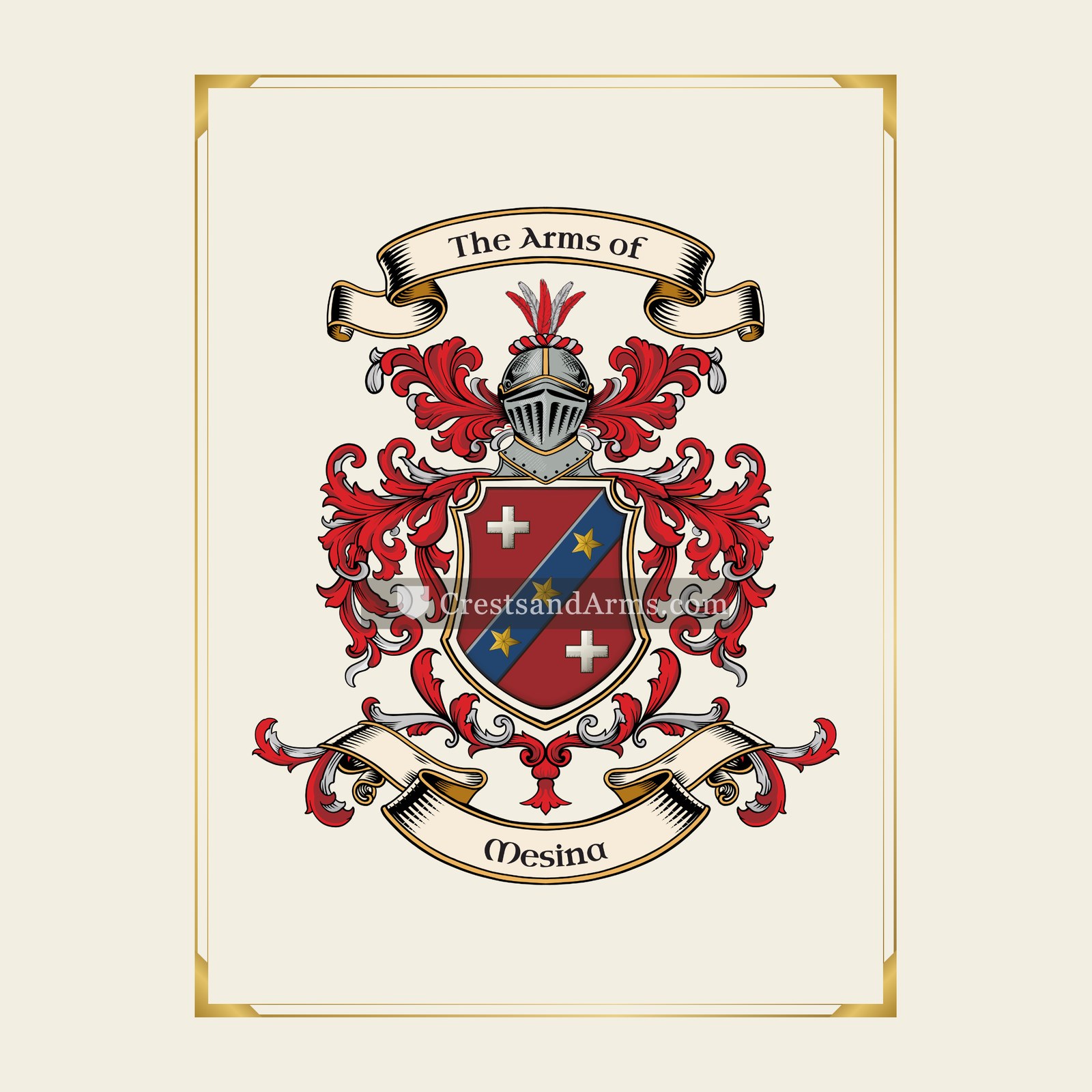 With gold border