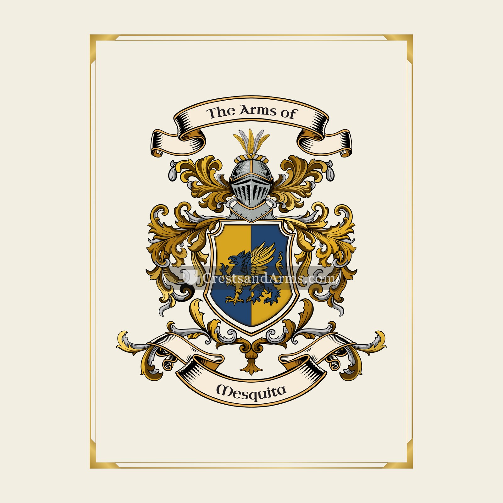 With gold border
