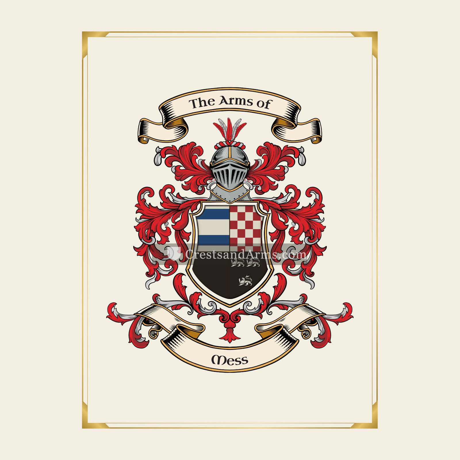 With gold border