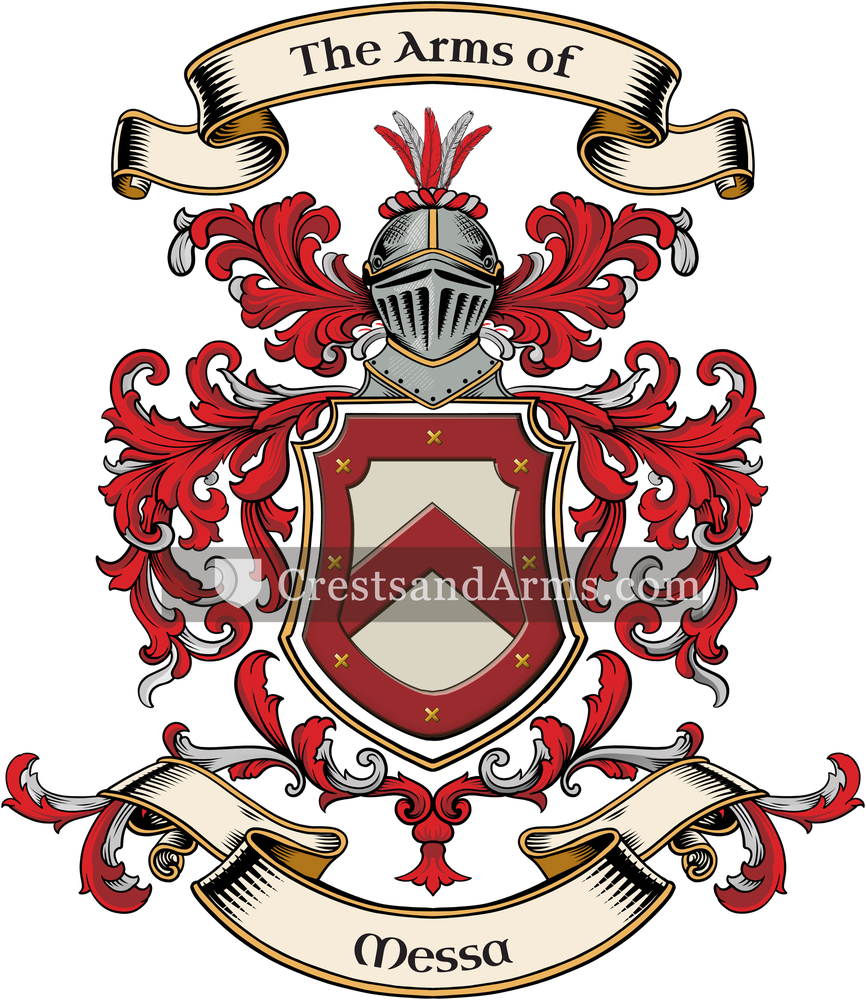 The Messa coat of arms, drawn from the recorded blazon