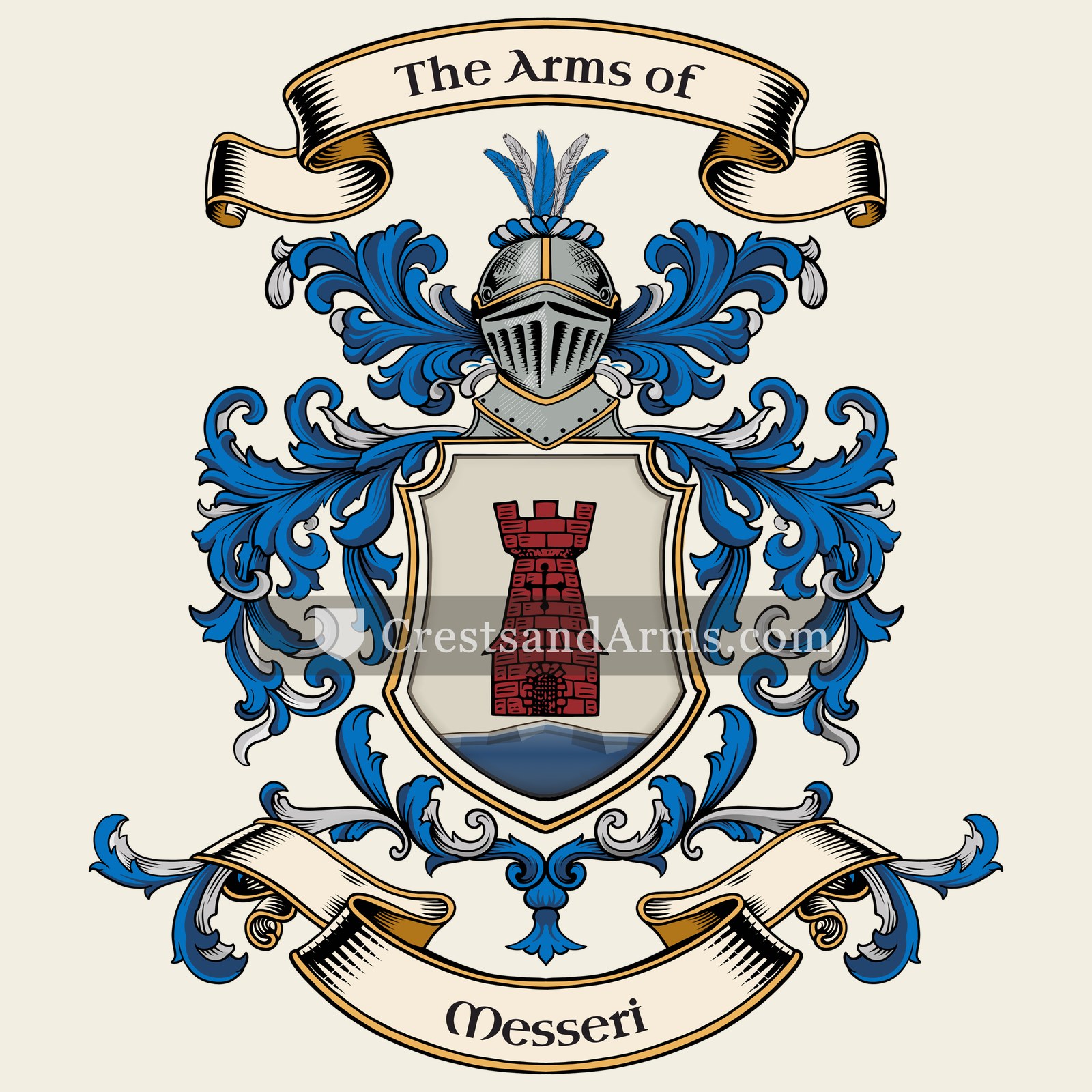The Messeri coat of arms, drawn from the recorded blazon