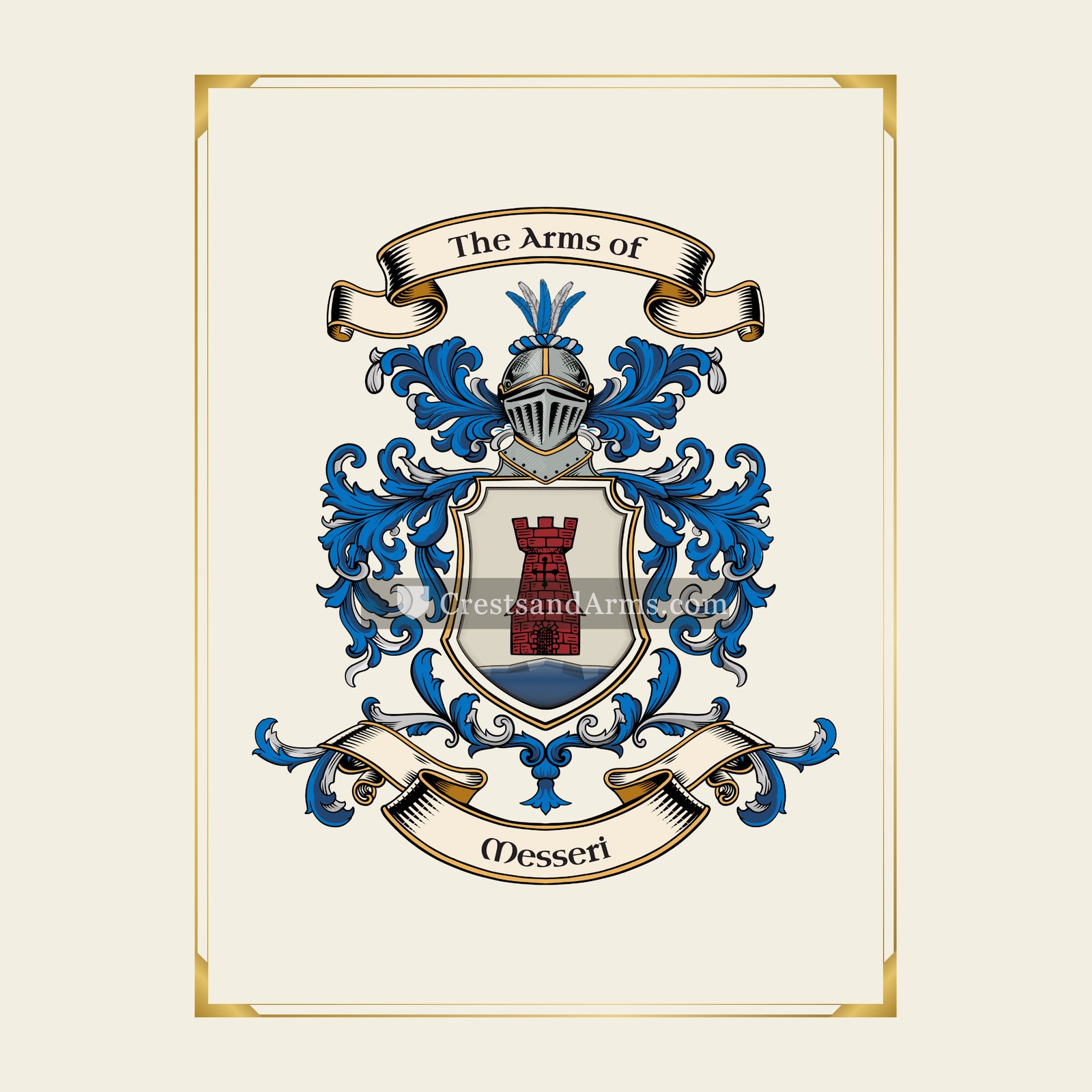 With gold border