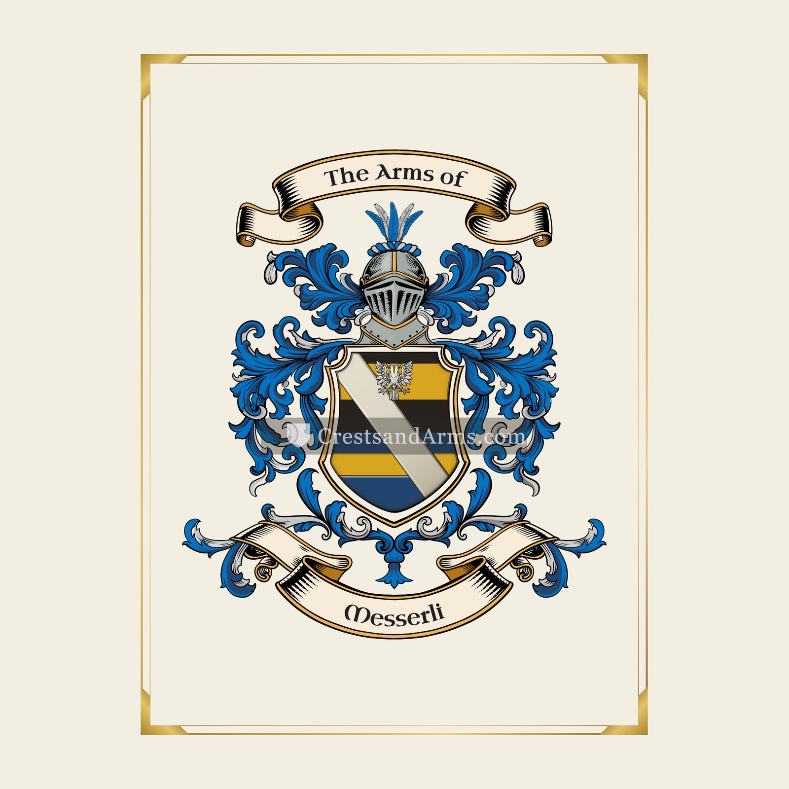With gold border