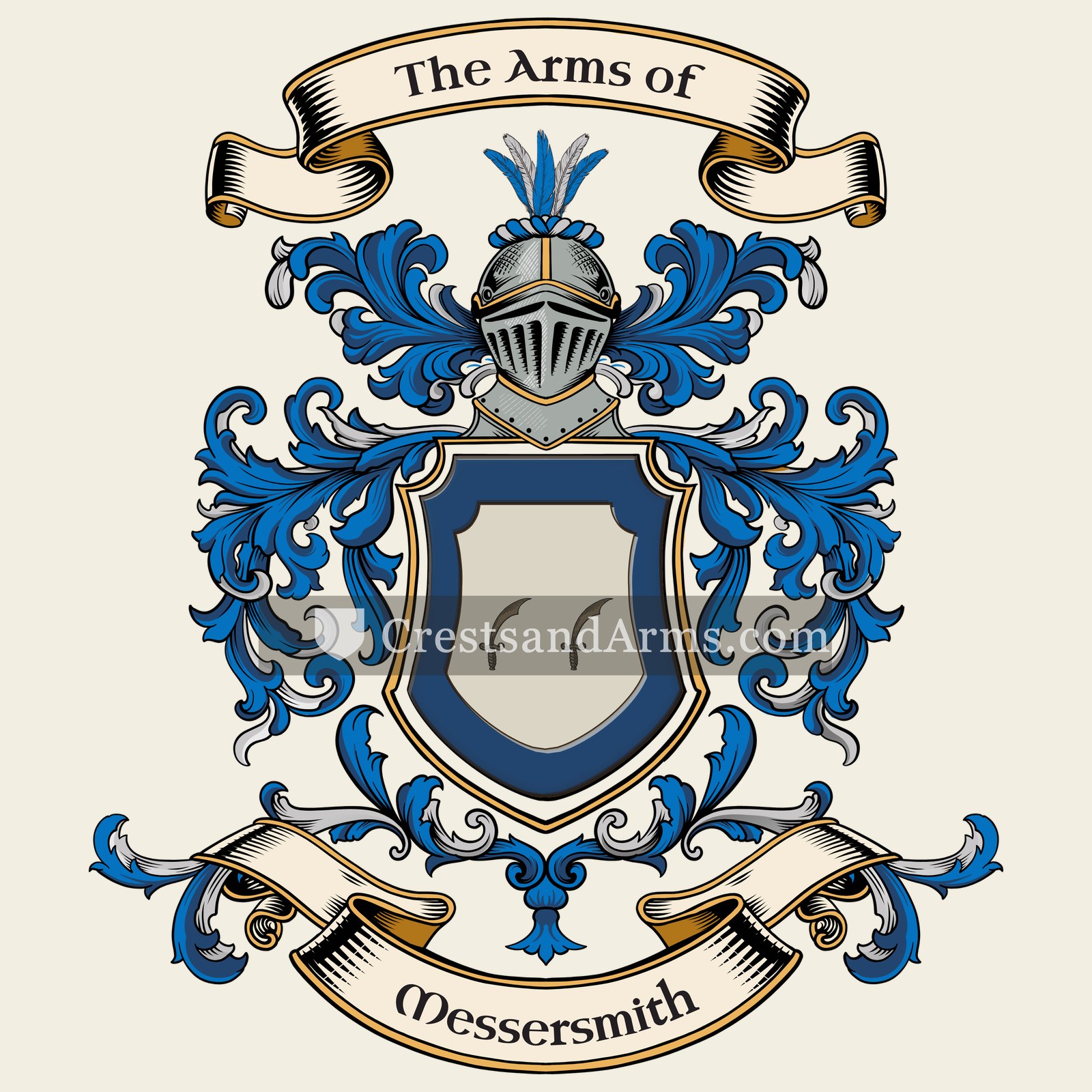 The Messersmith coat of arms, drawn from the recorded blazon