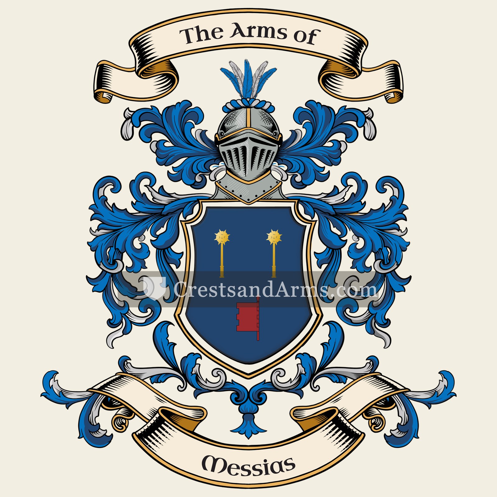 The Messias coat of arms, drawn from the recorded blazon