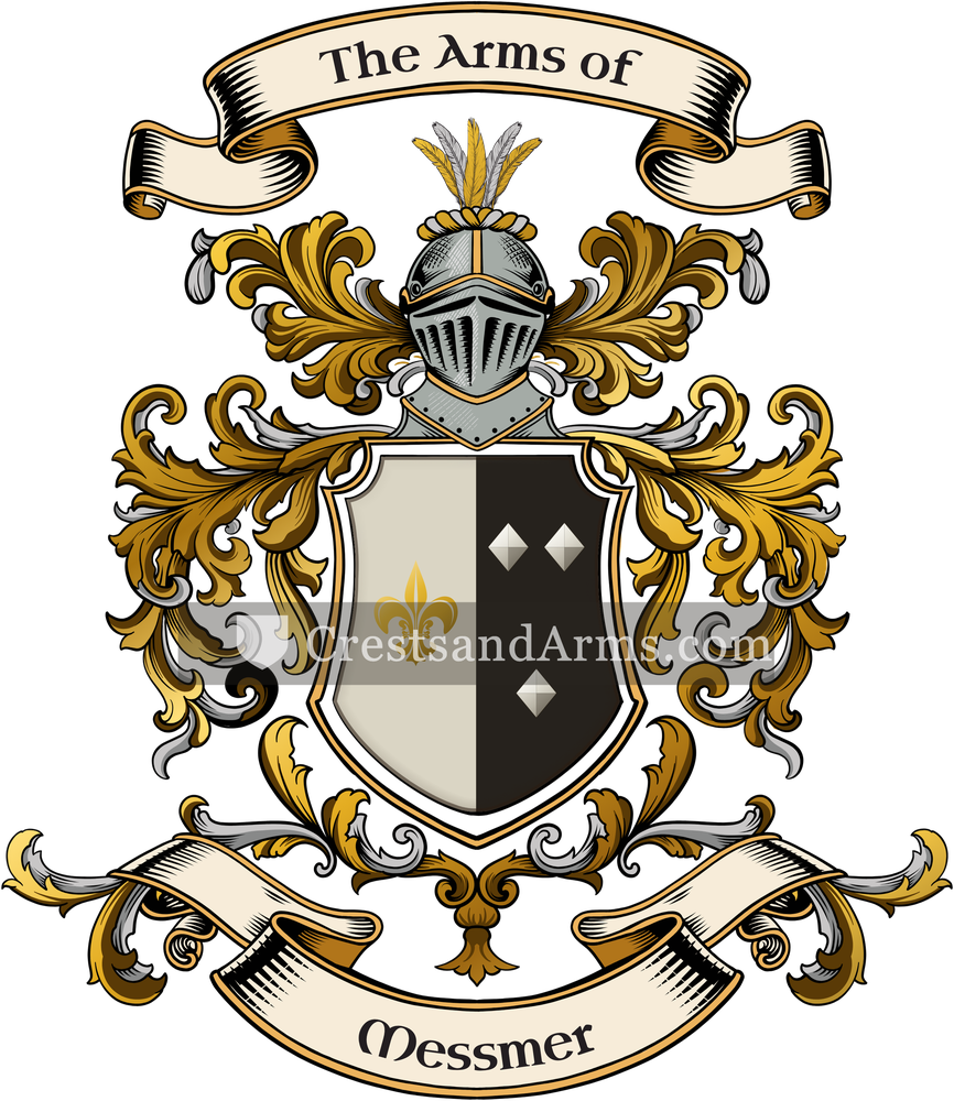 The Messmer coat of arms, drawn from the recorded blazon