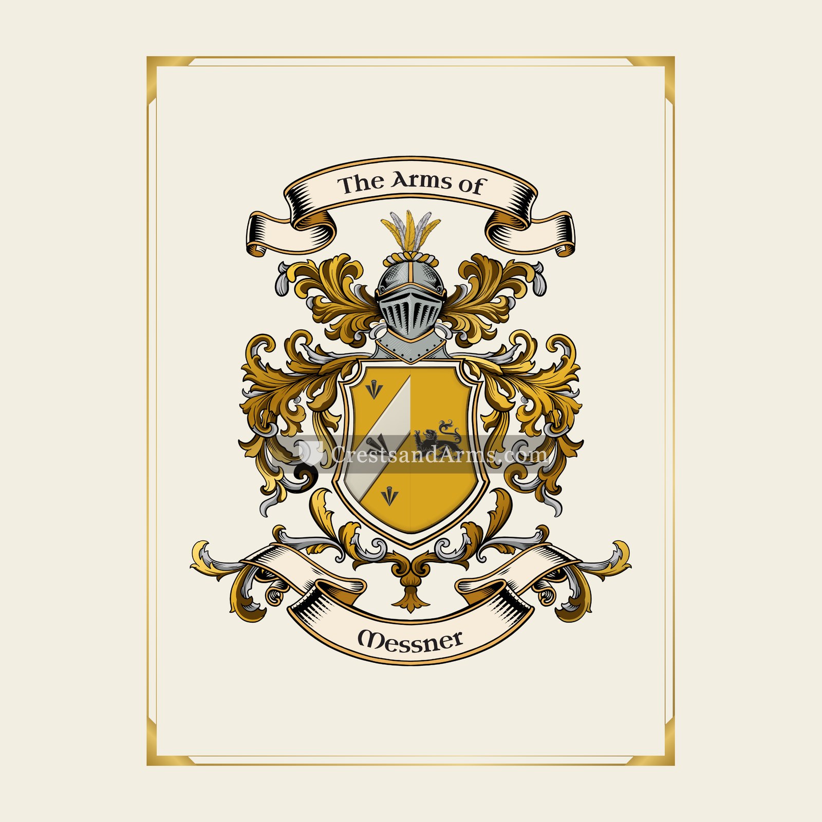 With gold border