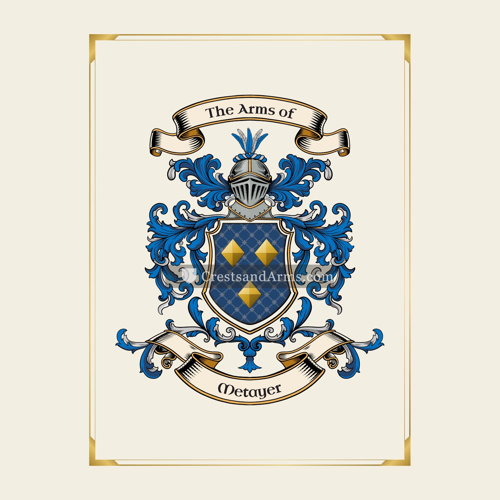 With gold border