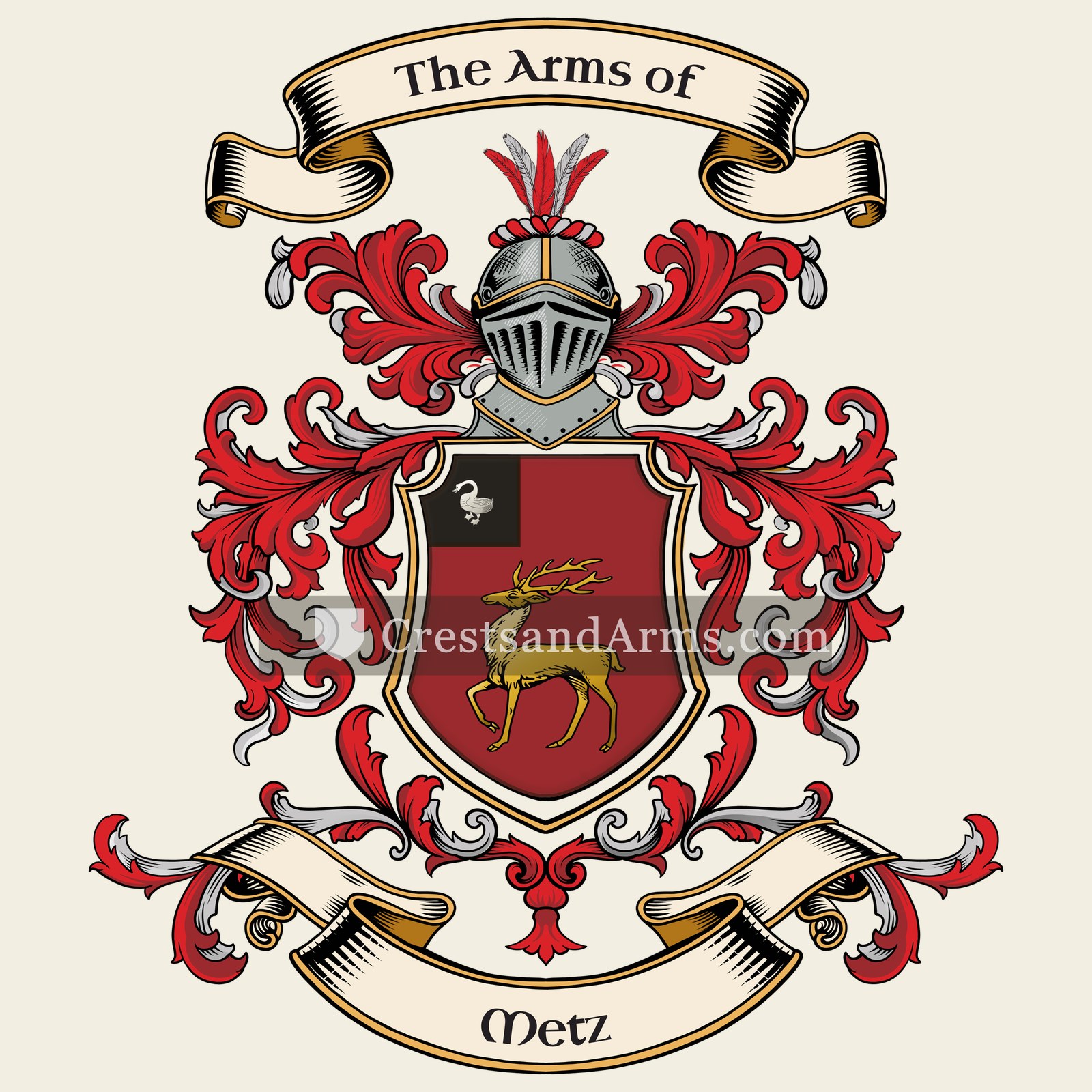 The Metz coat of arms, drawn from the recorded blazon