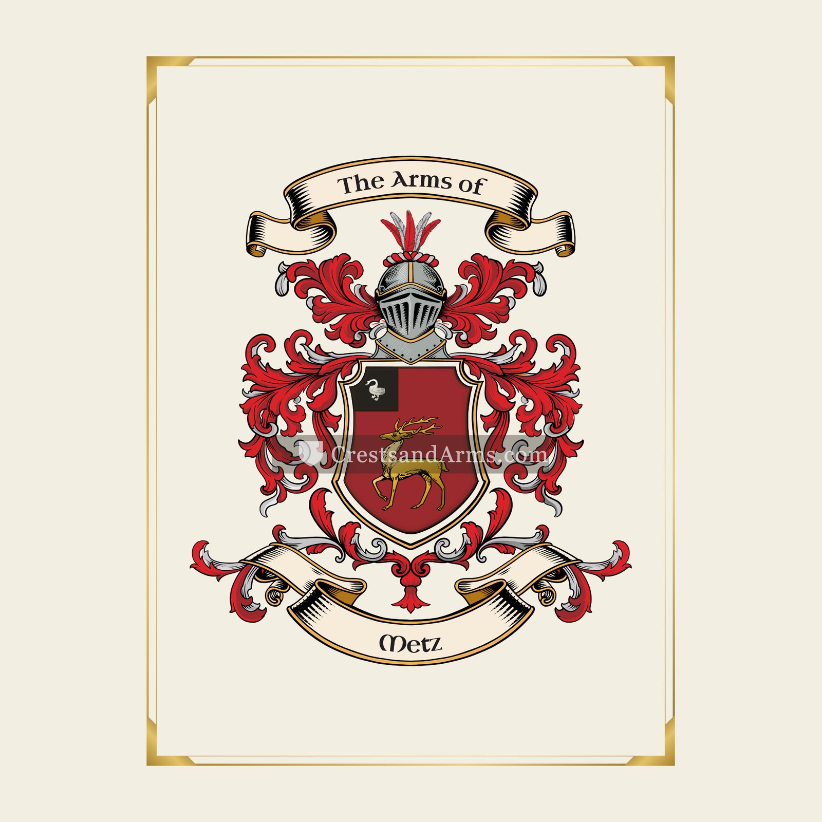With gold border