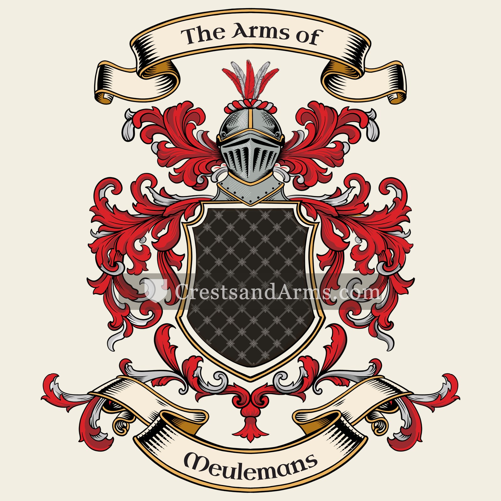 The Meulemans coat of arms, drawn from the recorded blazon