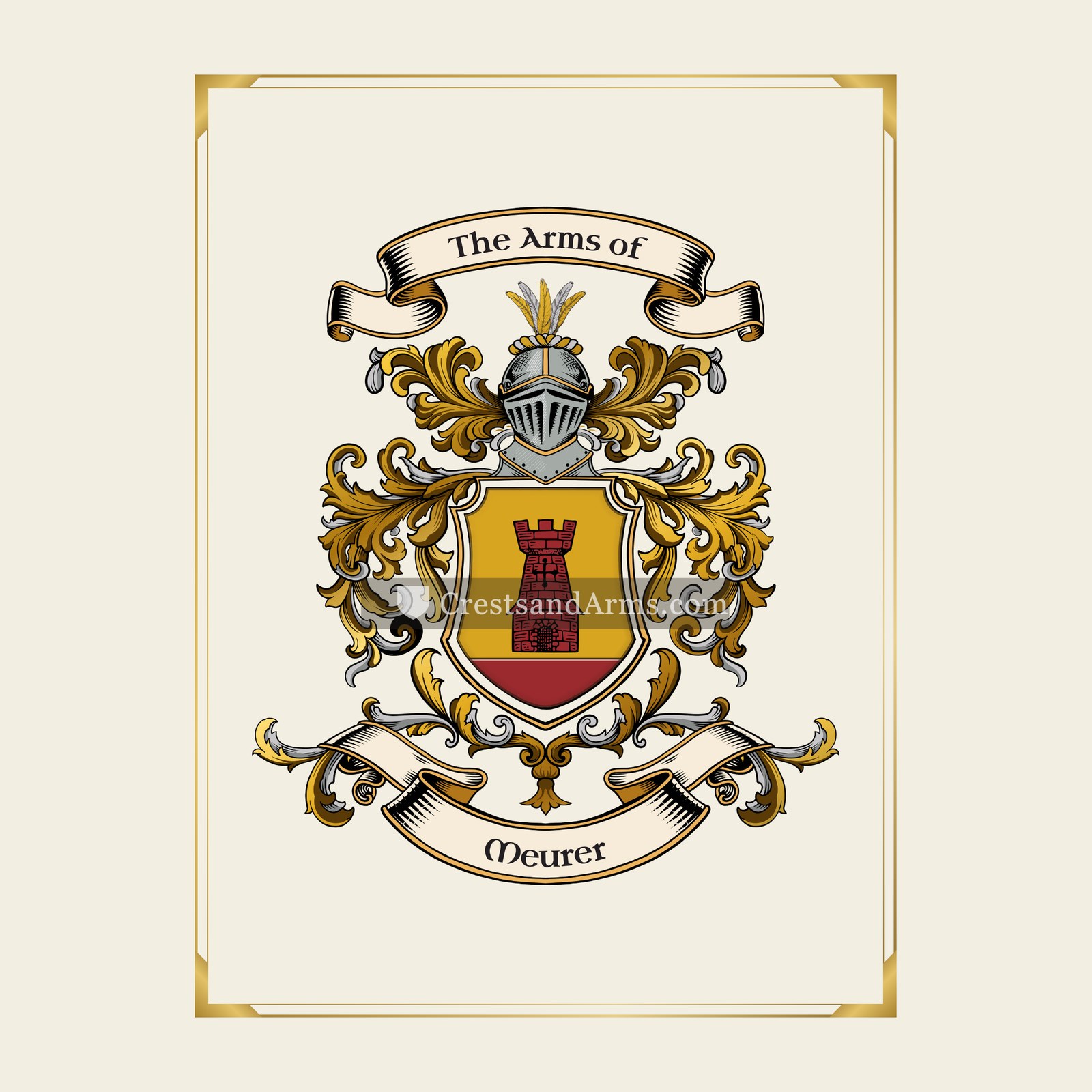 With gold border