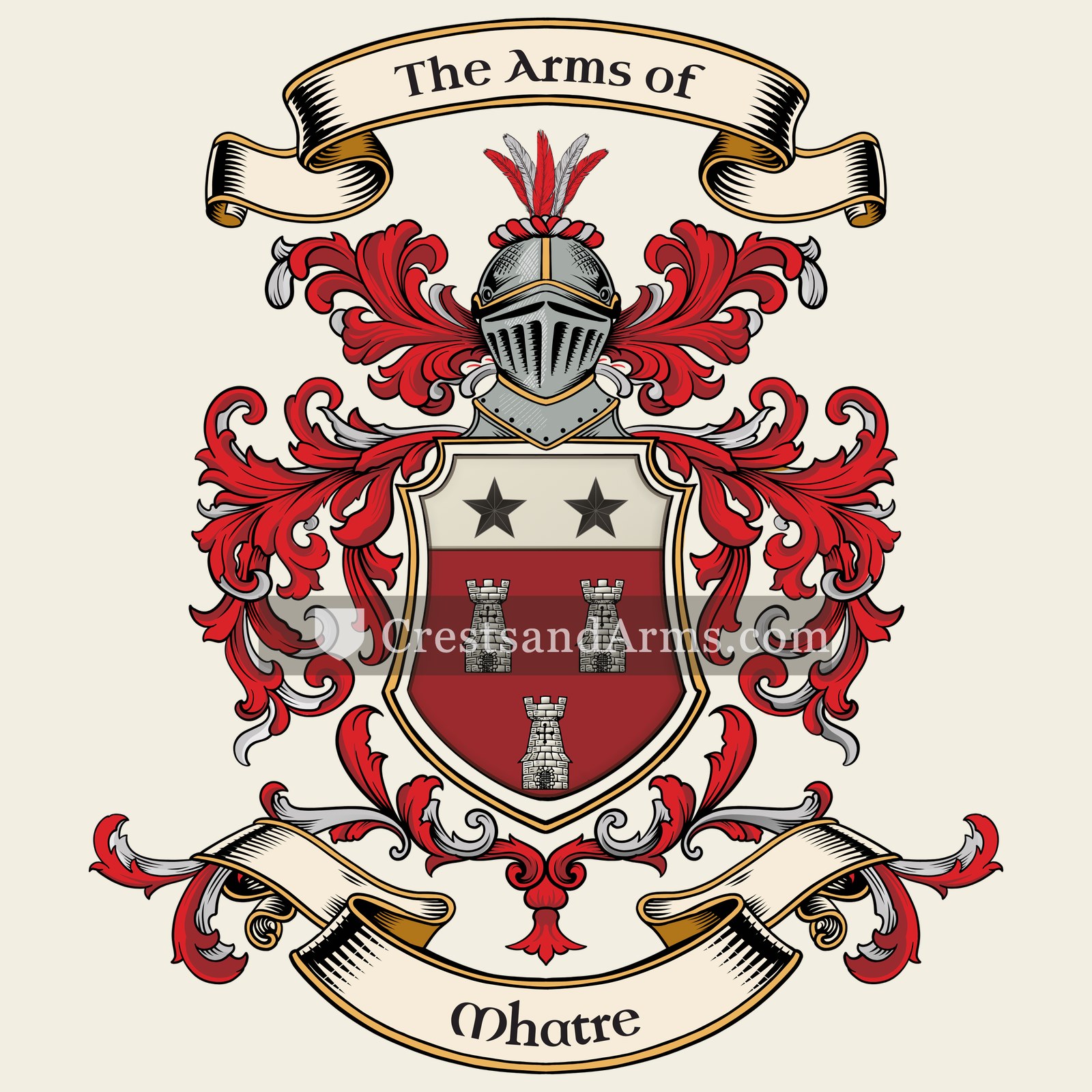 The Mhatre coat of arms, drawn from the recorded blazon
