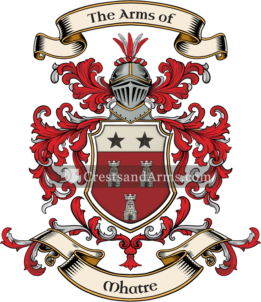 The Mhatre coat of arms, drawn from the recorded blazon