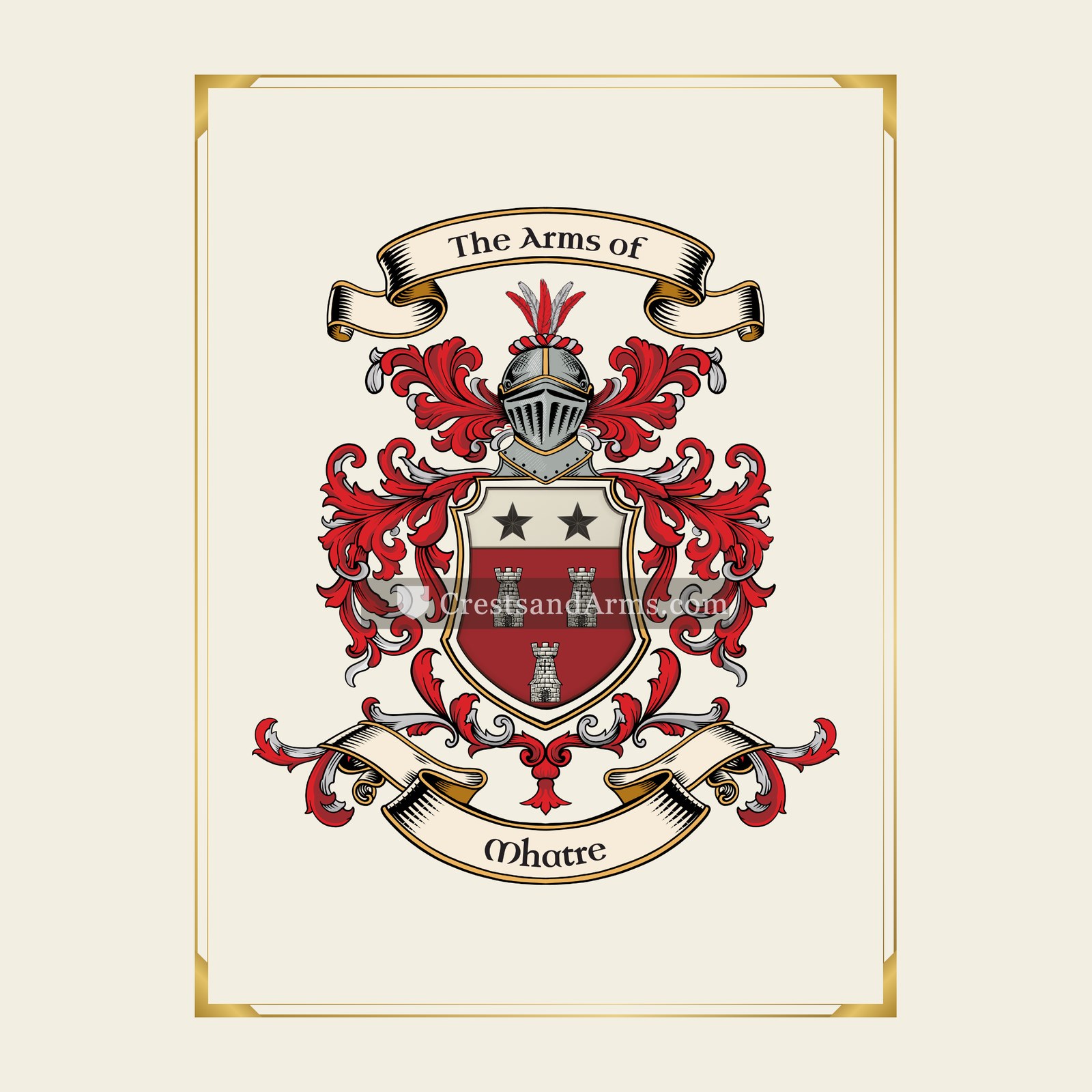 With gold border