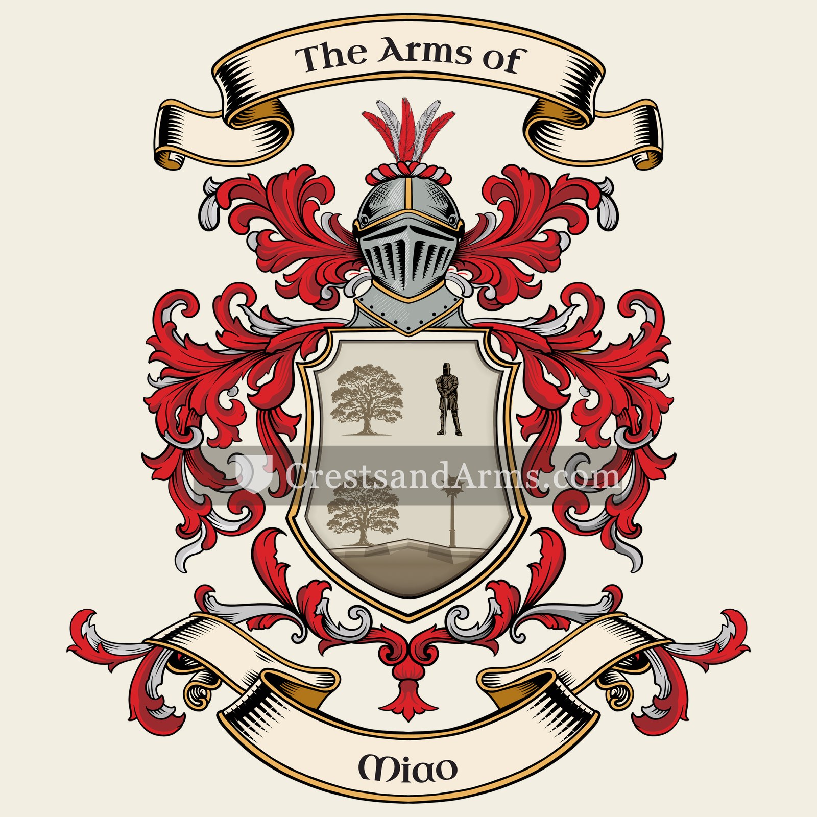 The Miao coat of arms, drawn from the recorded blazon