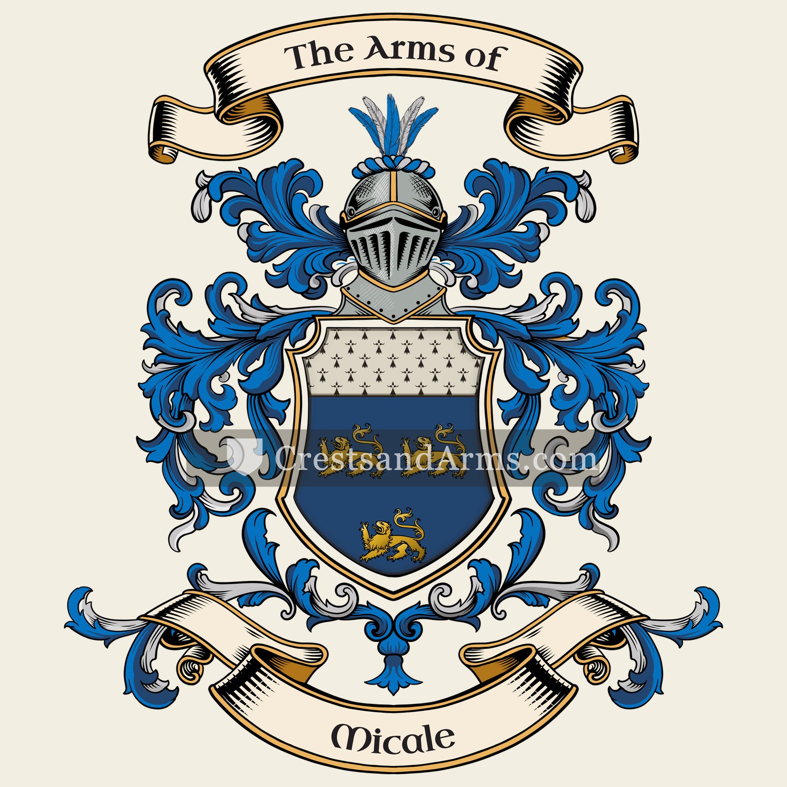 The Micale coat of arms, drawn from the recorded blazon