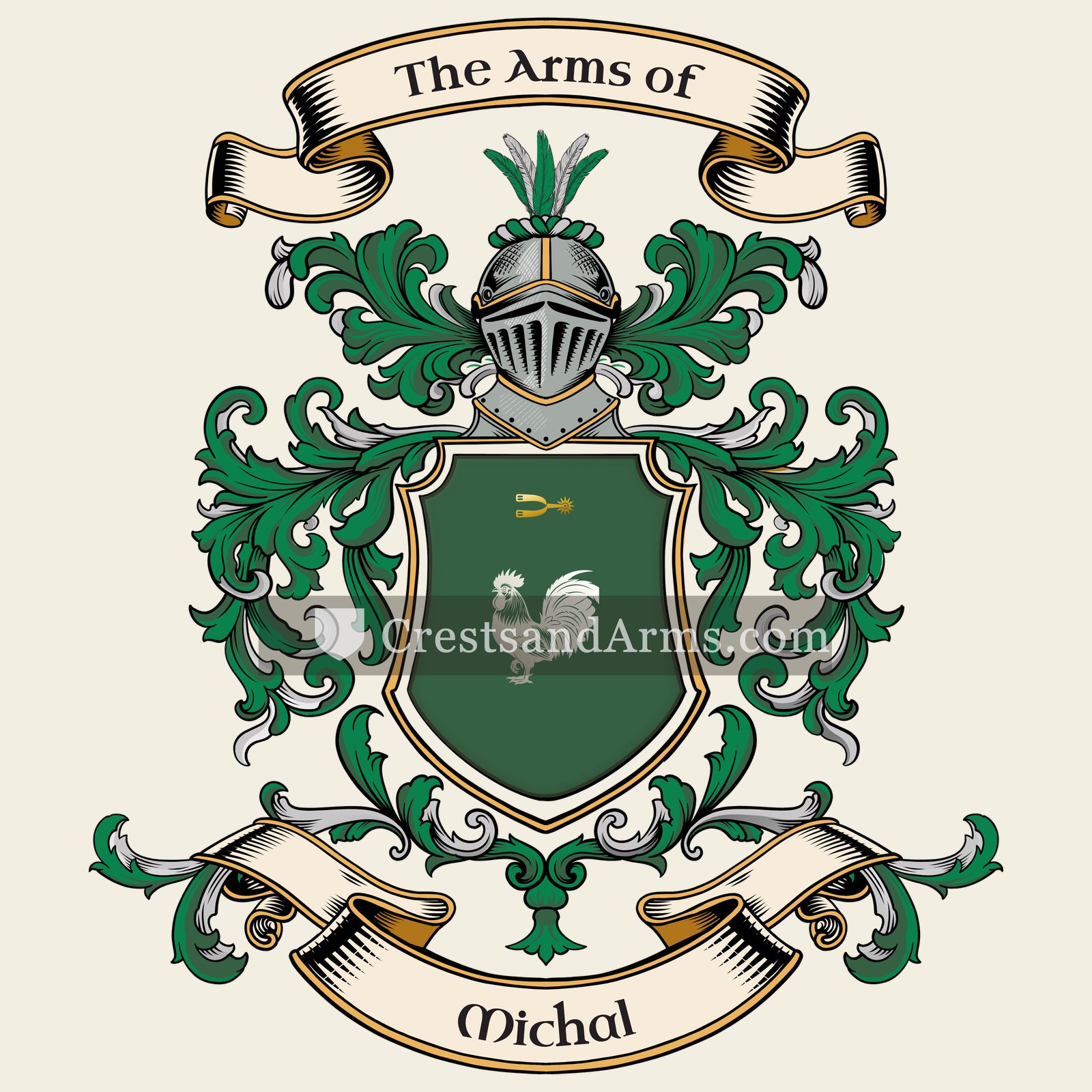The Michal coat of arms, drawn from the recorded blazon