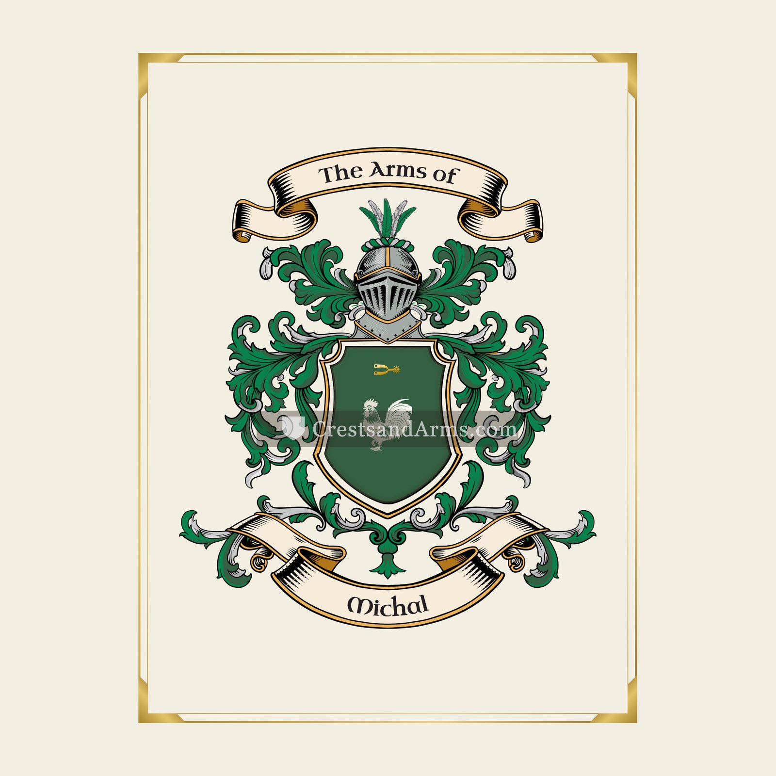 With gold border
