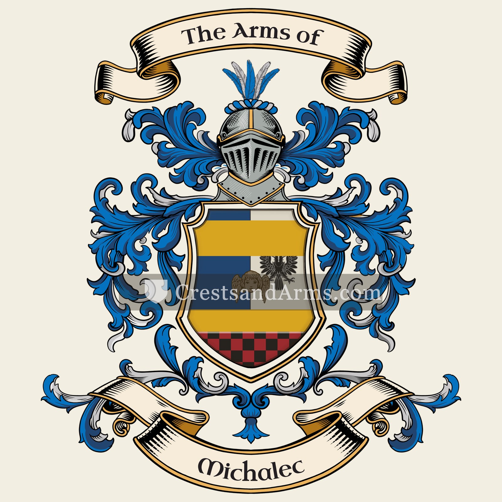 The Michalec coat of arms, drawn from the recorded blazon