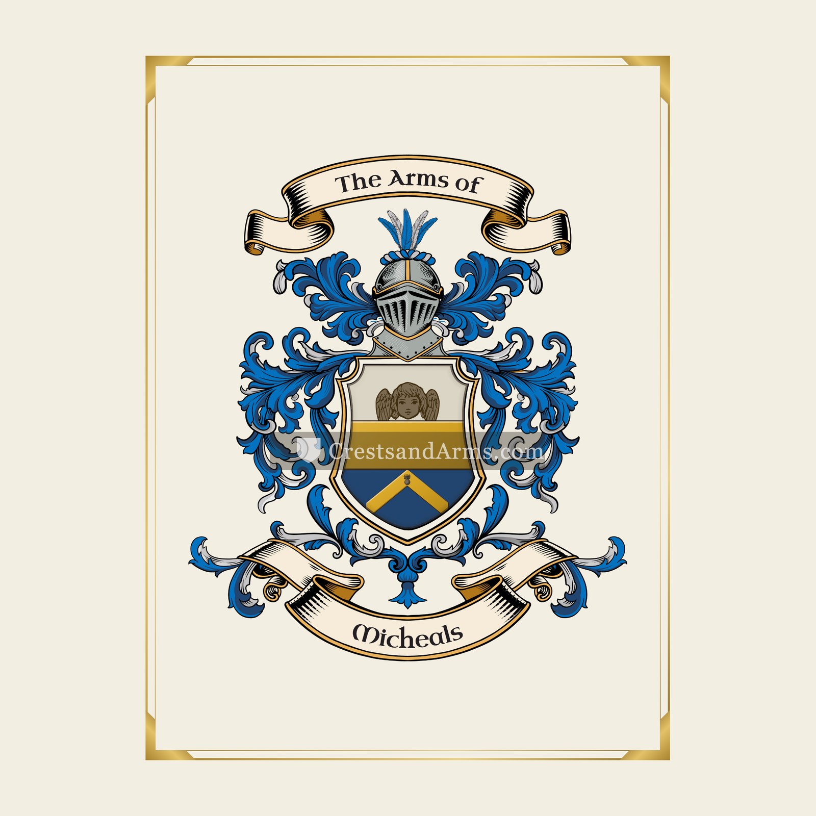 With gold border