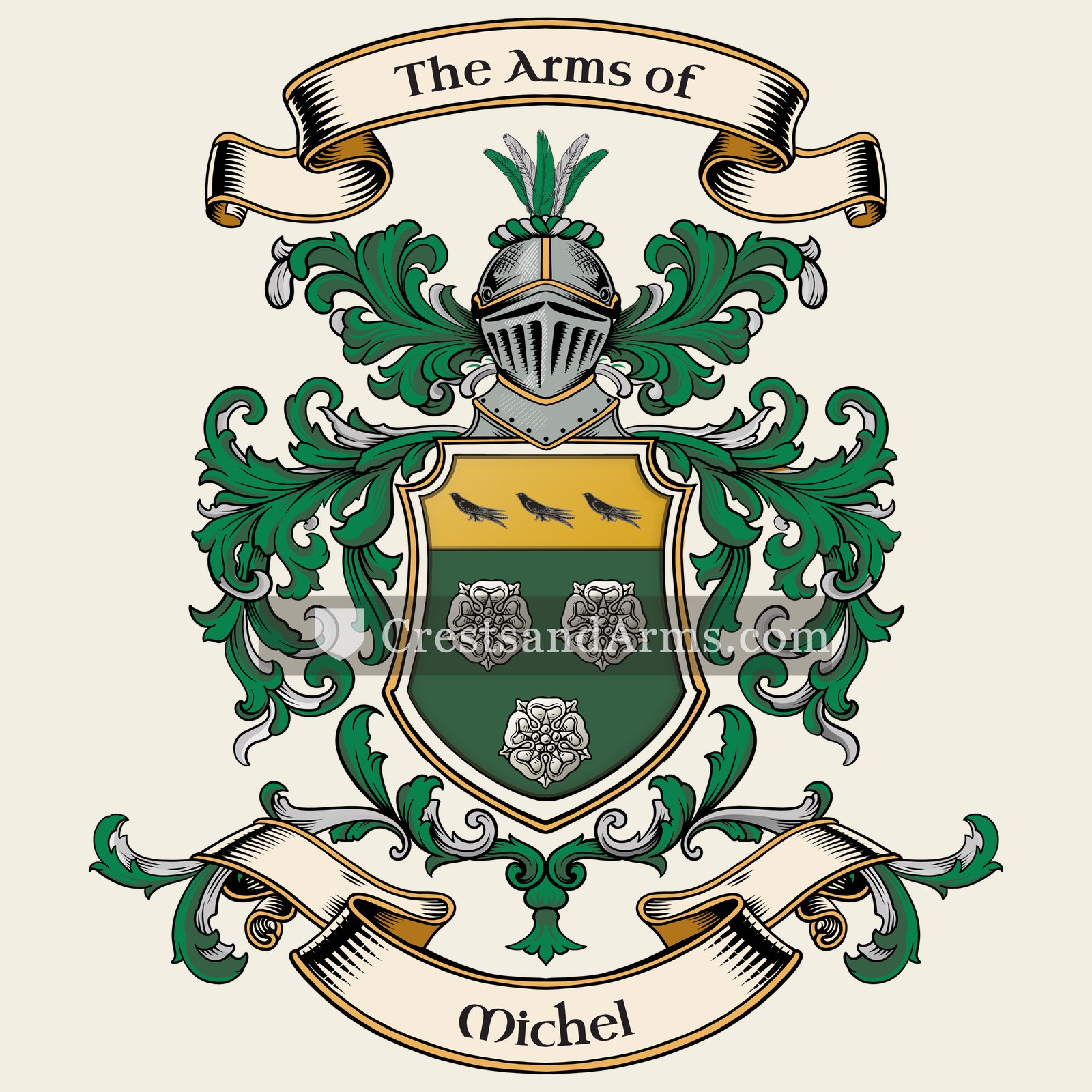 The Michel coat of arms, drawn from the recorded blazon
