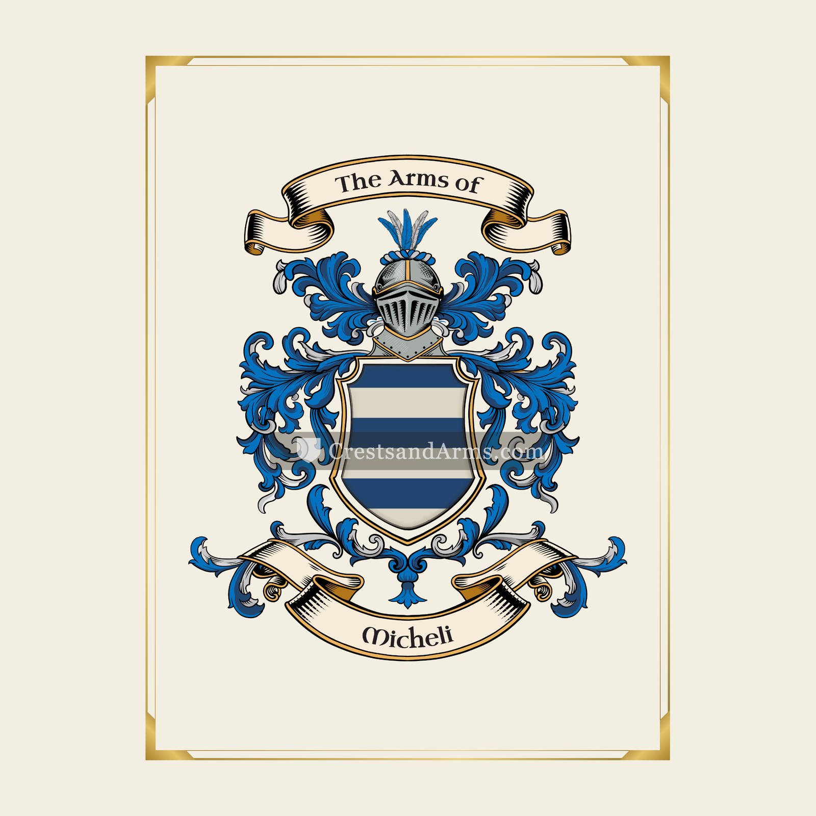 With gold border