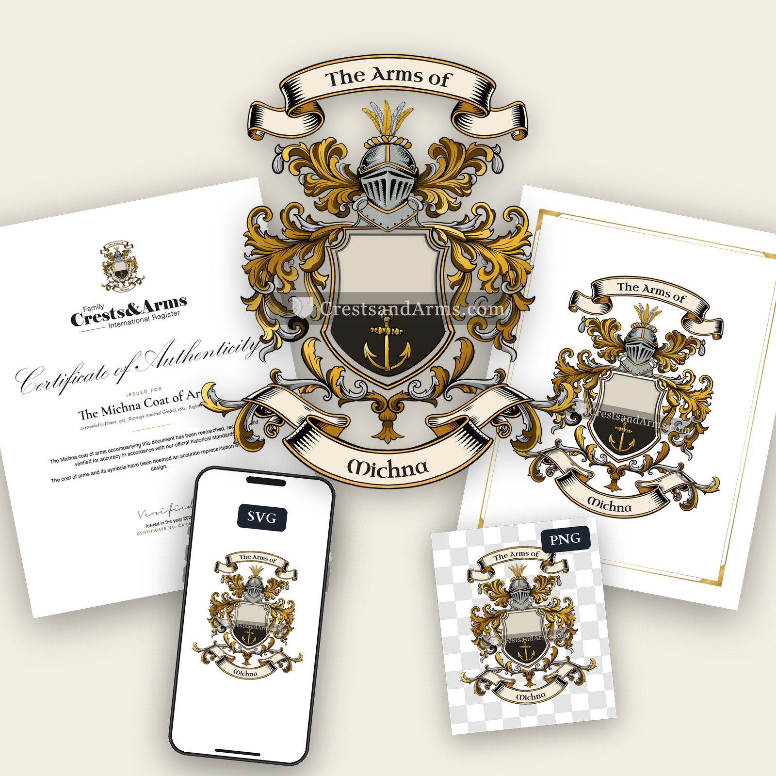 The Michna arms on the coat of arms — digital pack
