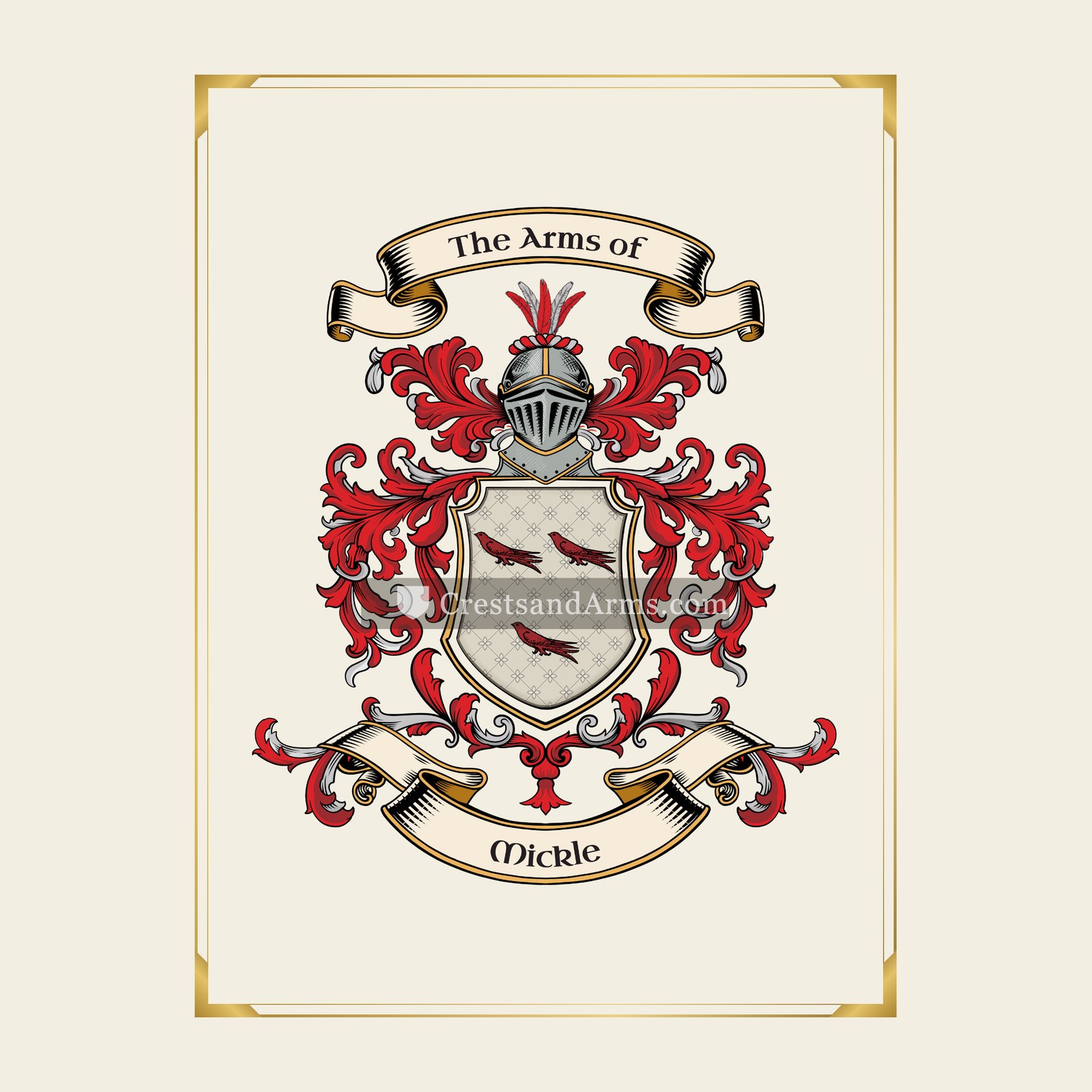 With gold border
