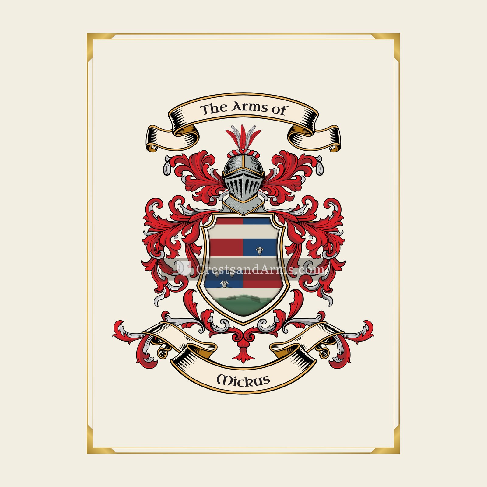 With gold border