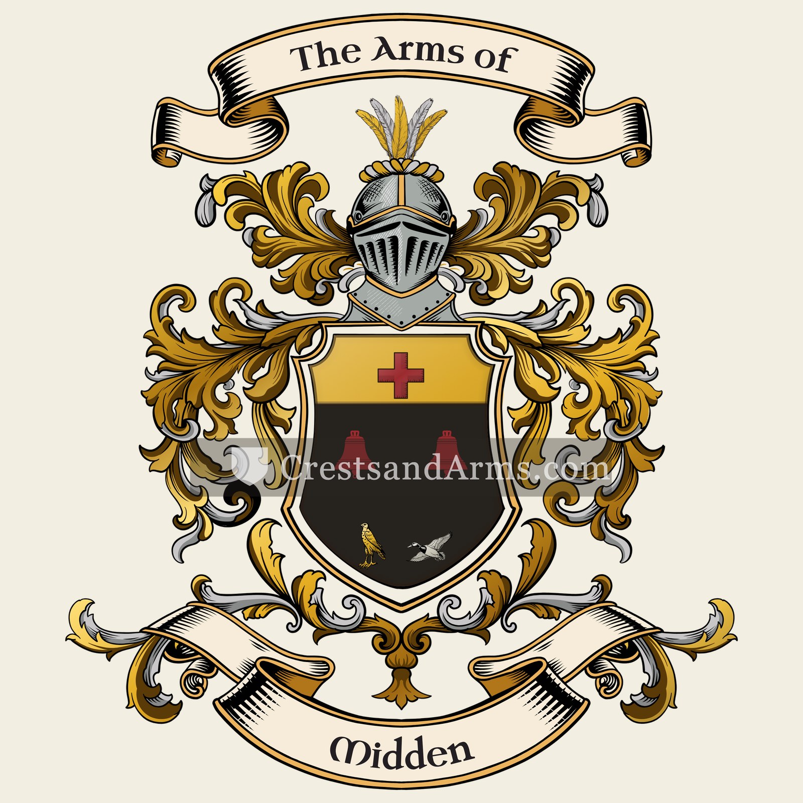 The Midden coat of arms, drawn from the recorded blazon