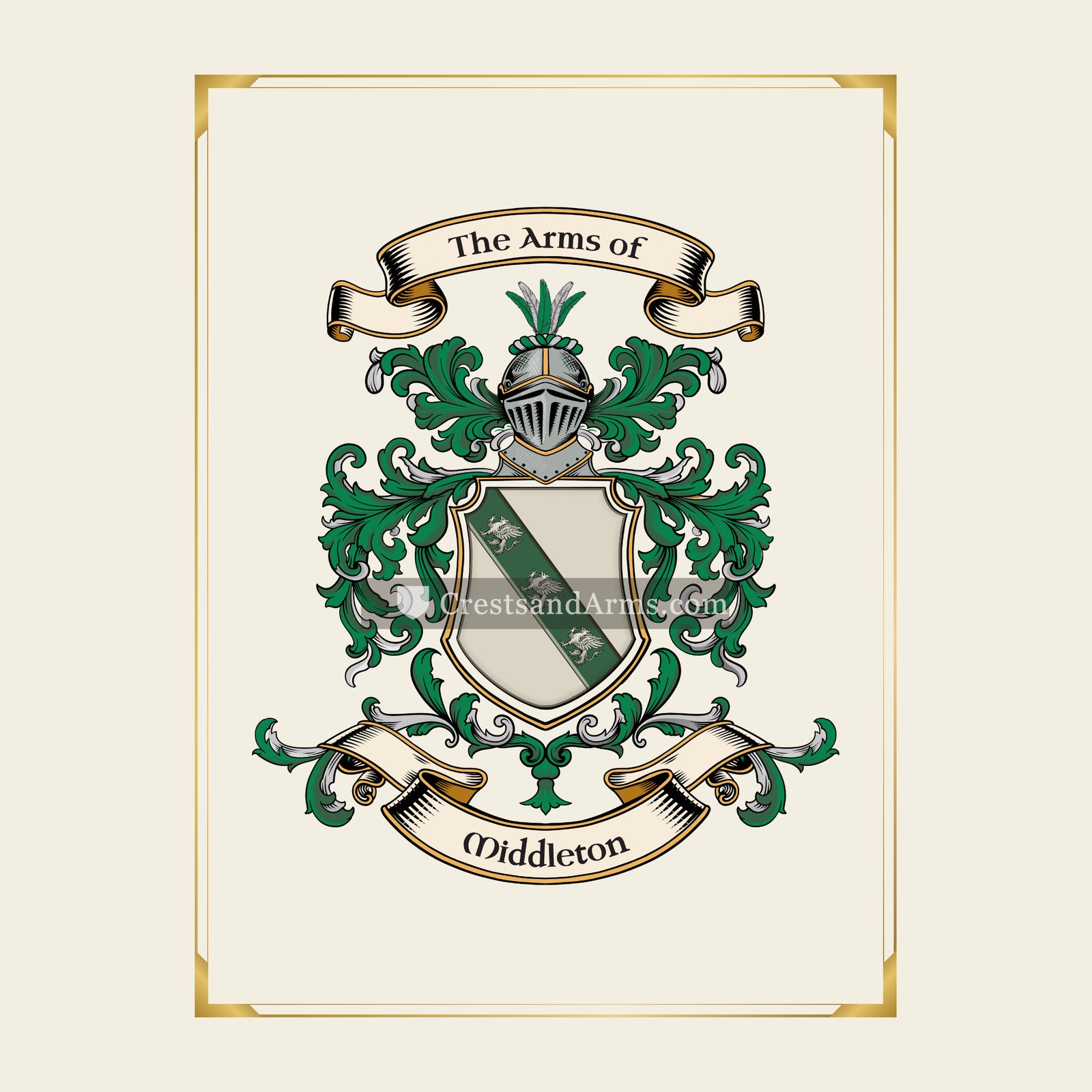 With gold border