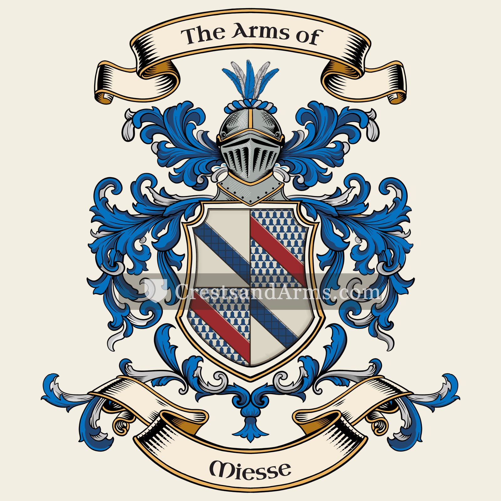 The Miesse coat of arms, drawn from the recorded blazon