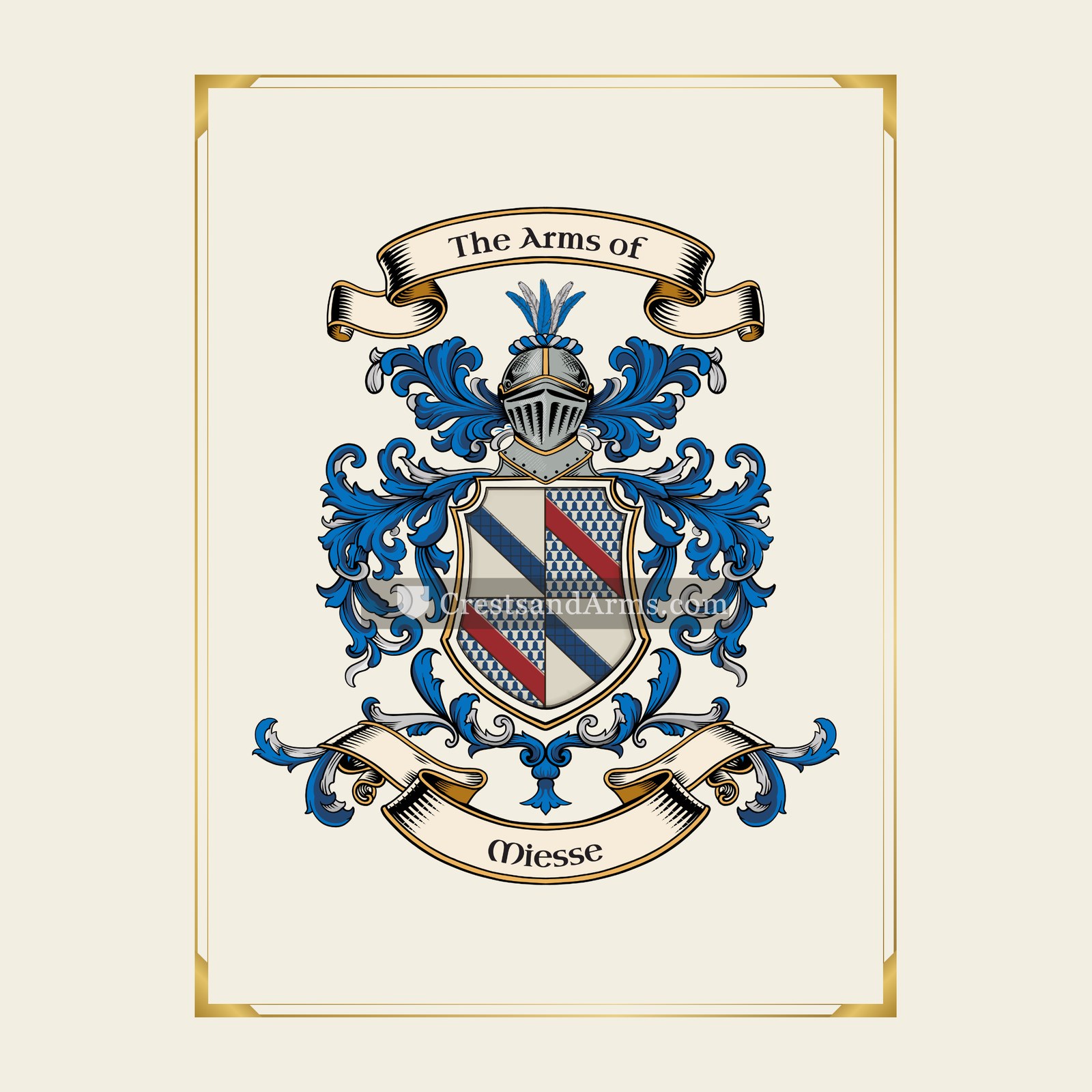 With gold border