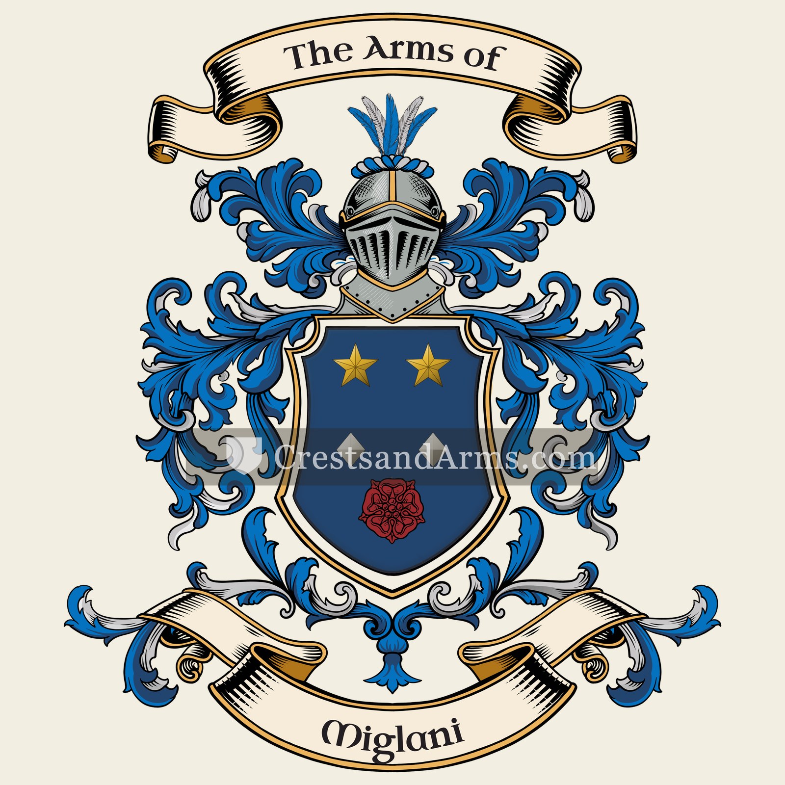 The Miglani coat of arms, drawn from the recorded blazon