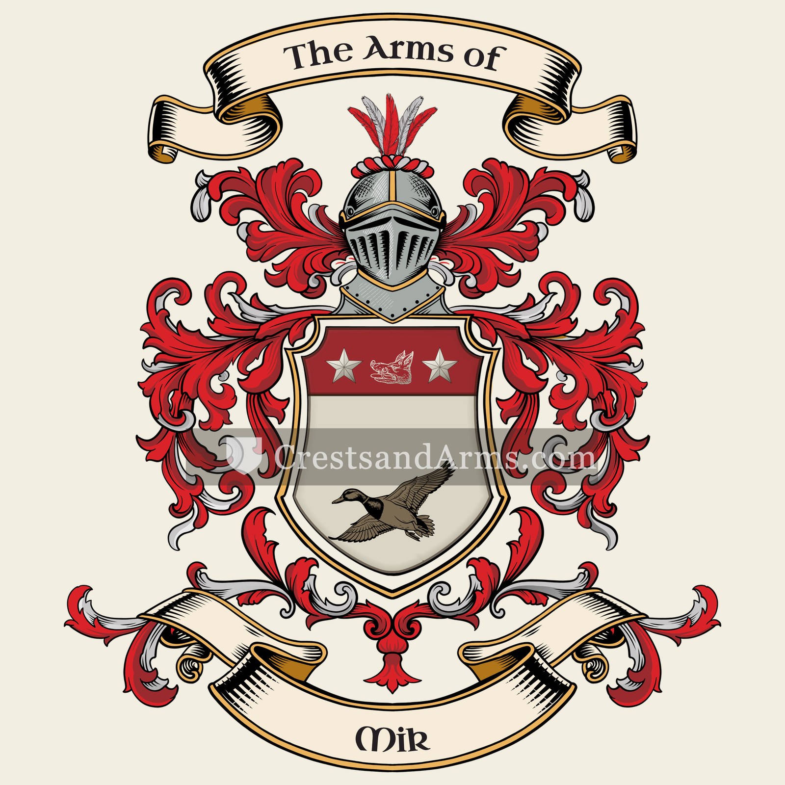 The Mik coat of arms, drawn from the recorded blazon