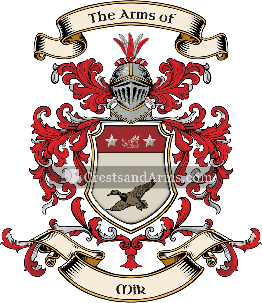 The Mik coat of arms, drawn from the recorded blazon