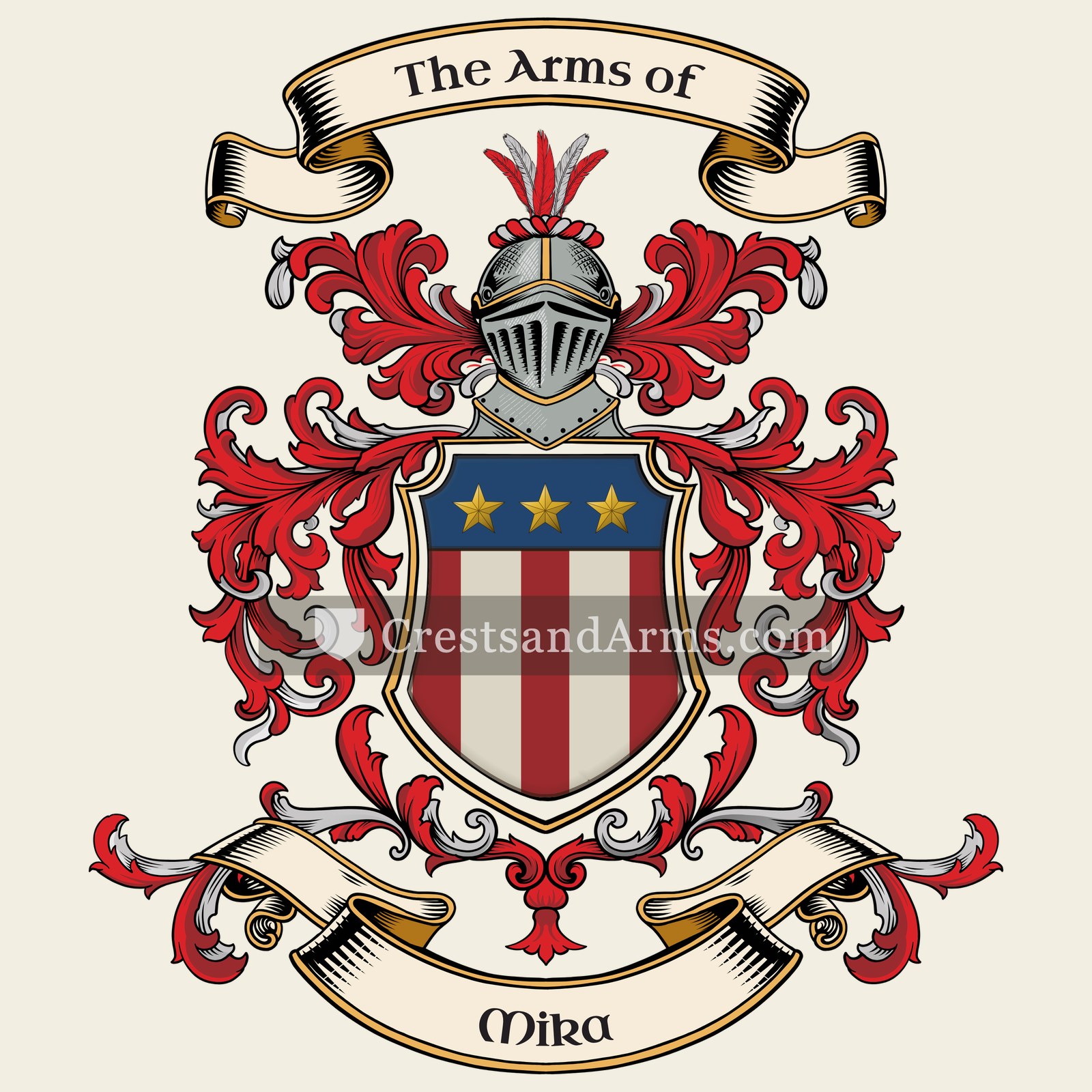 The Mika coat of arms, drawn from the recorded blazon