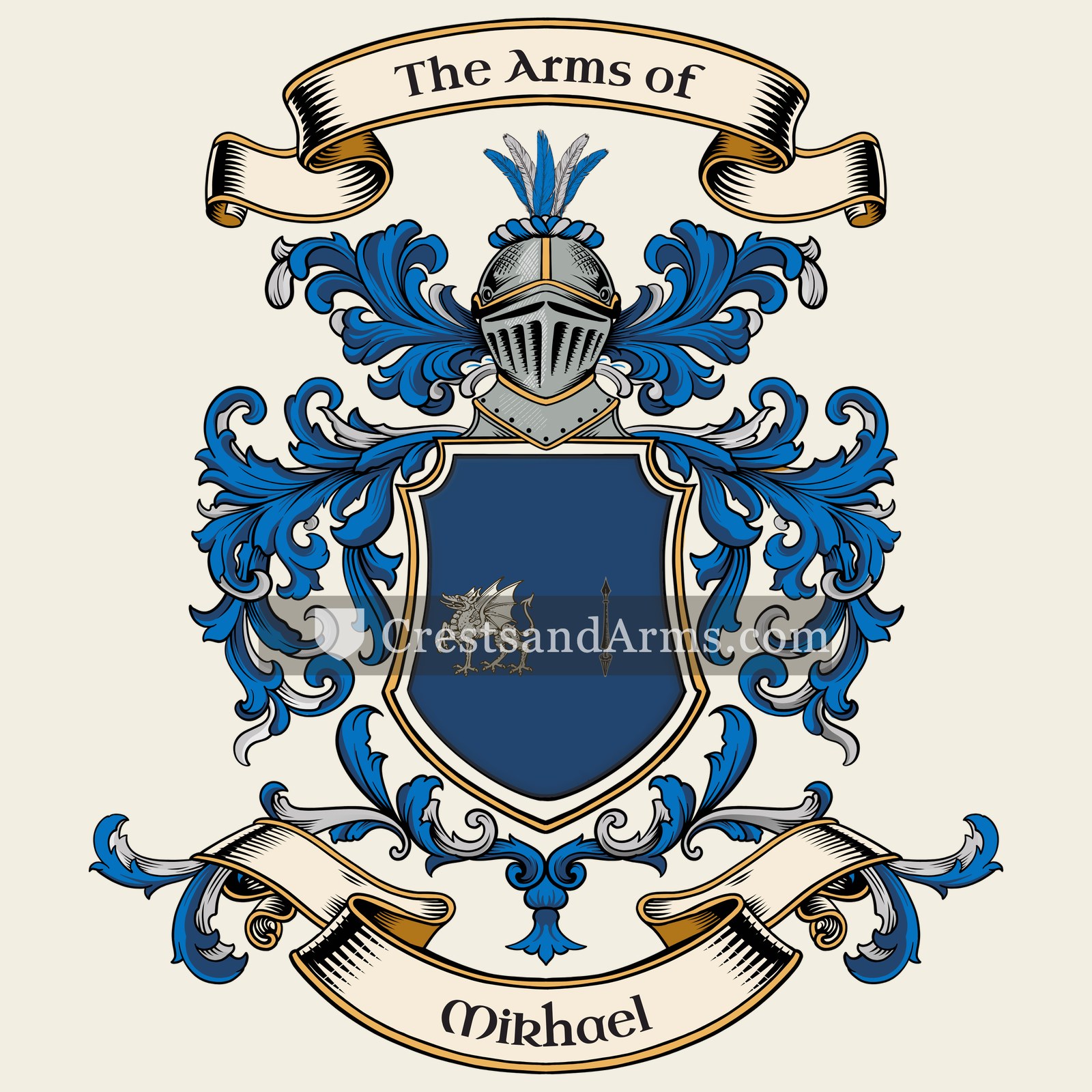 The Mikhael coat of arms, drawn from the recorded blazon