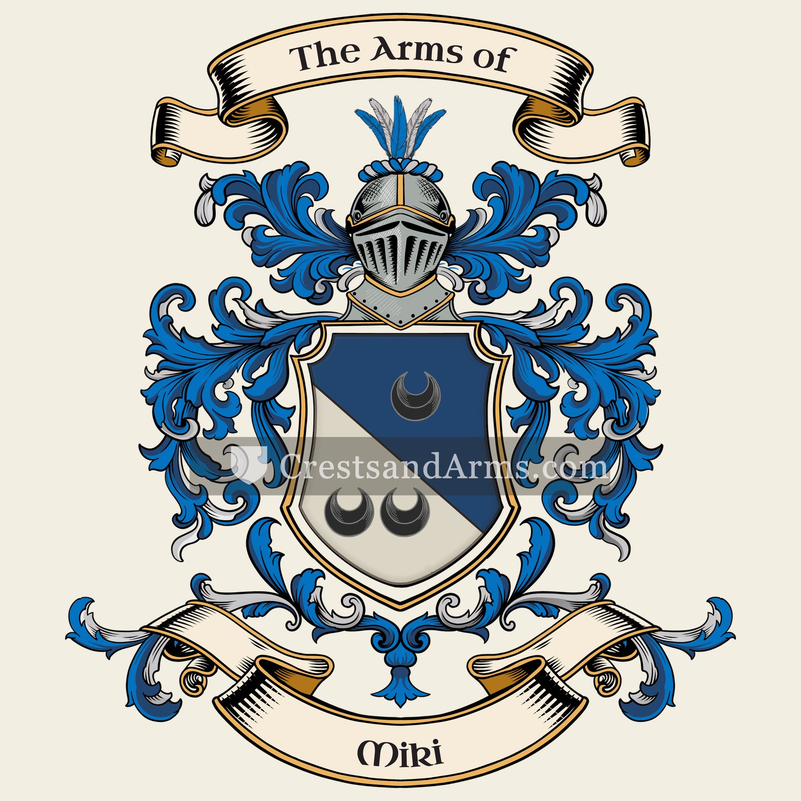 The Miki coat of arms, drawn from the recorded blazon