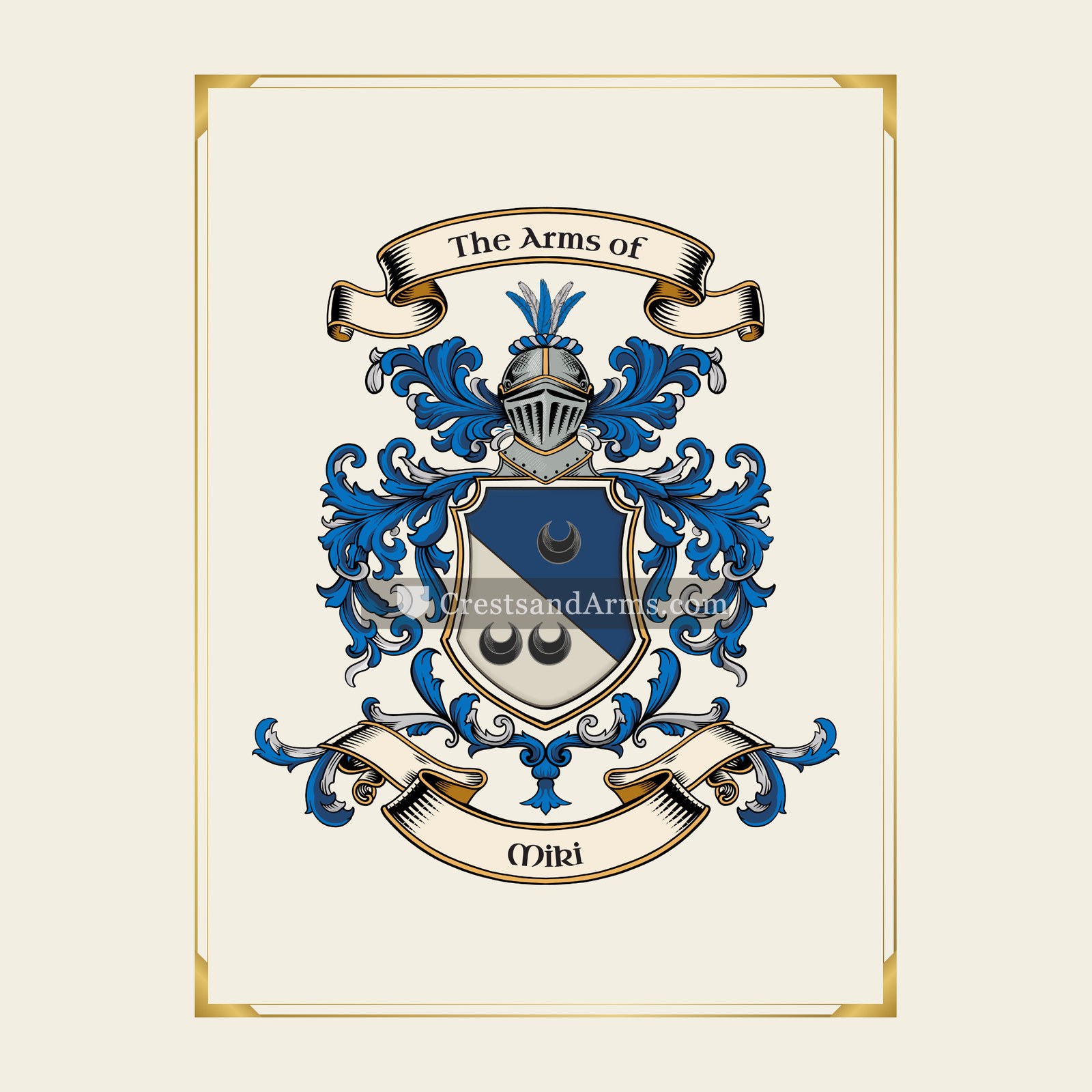 With gold border