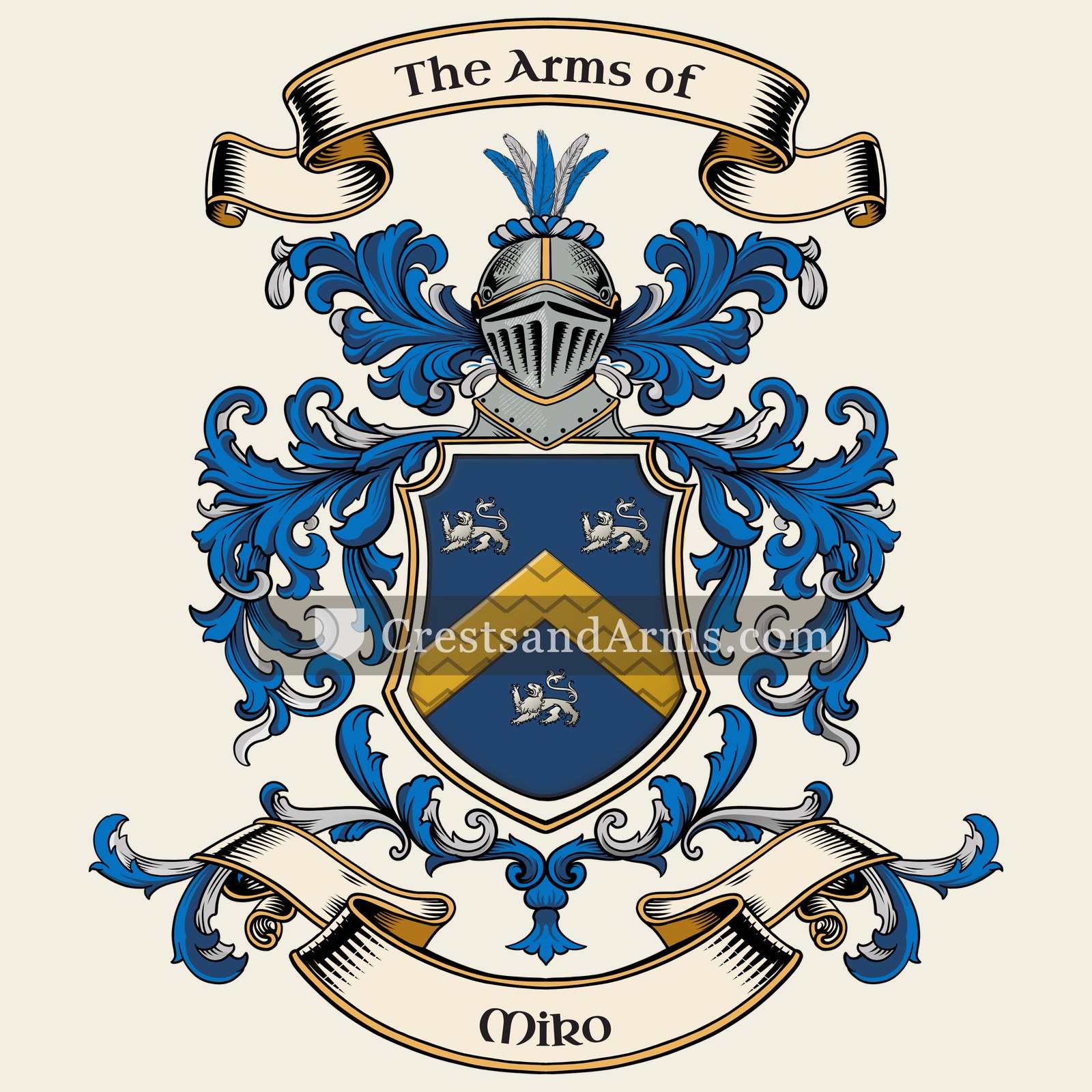 The Miko coat of arms, drawn from the recorded blazon