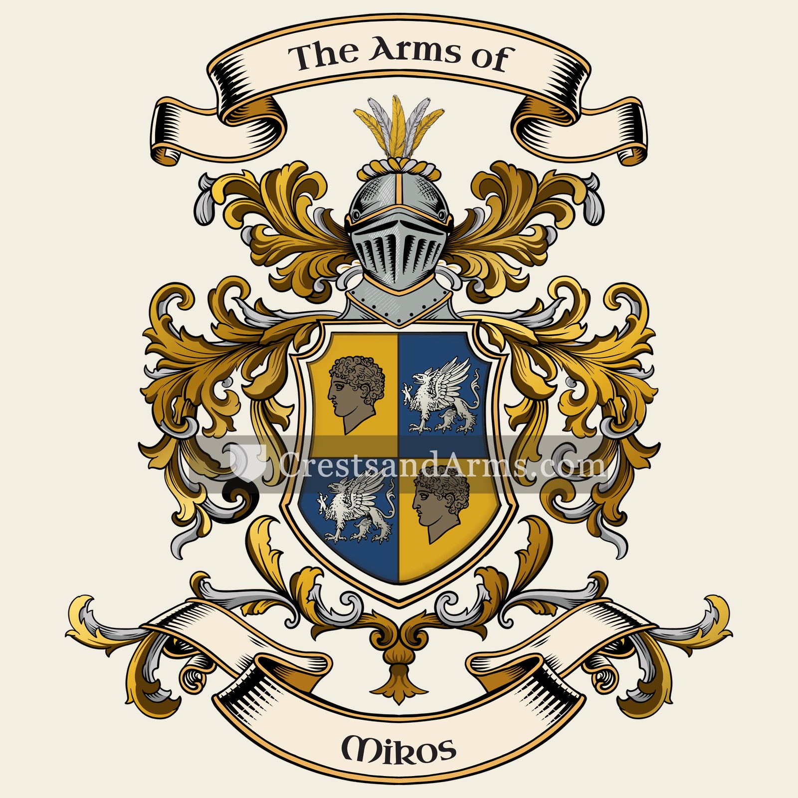 The Mikos coat of arms, drawn from the recorded blazon