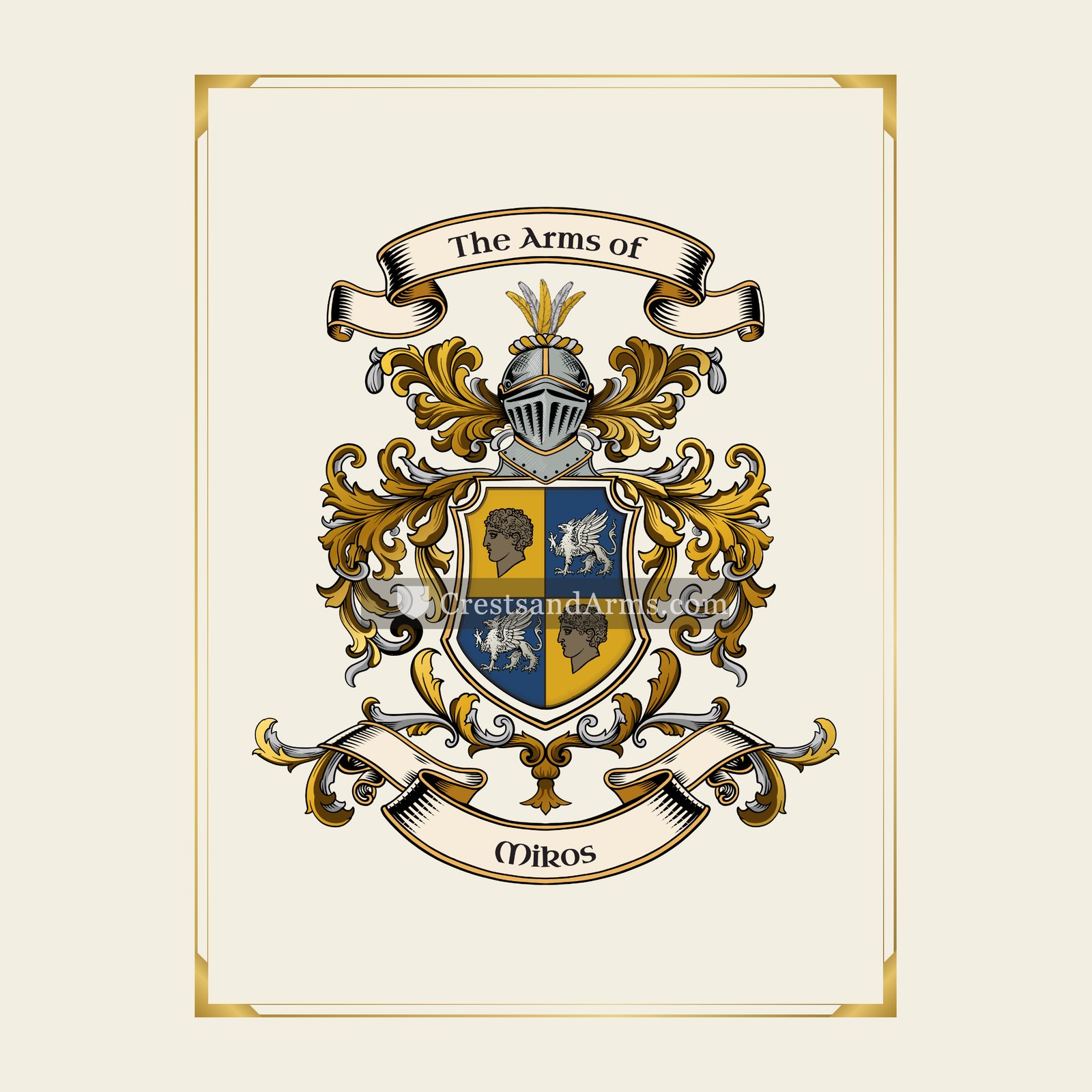 With gold border