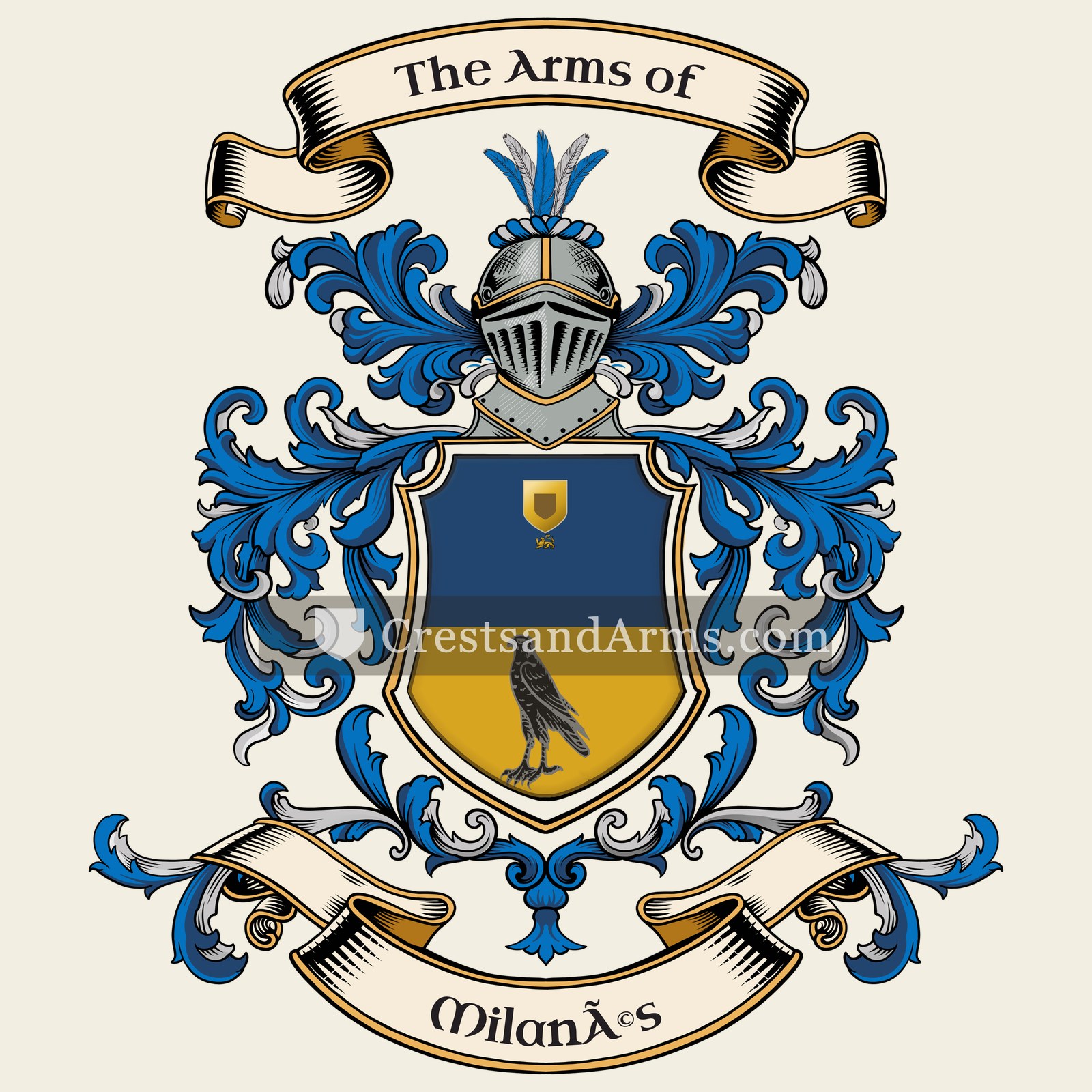 The Milanés coat of arms, drawn from the recorded blazon