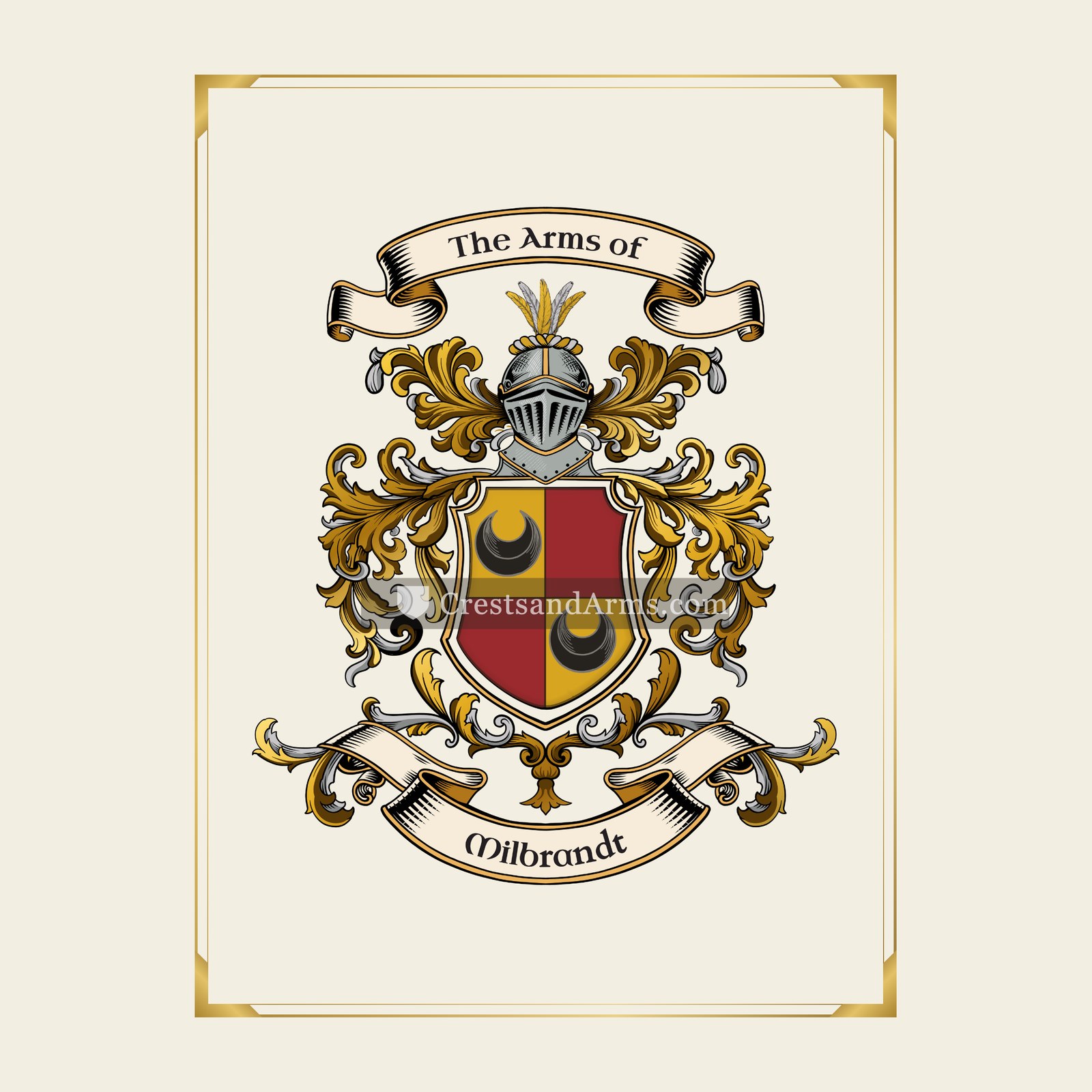 With gold border